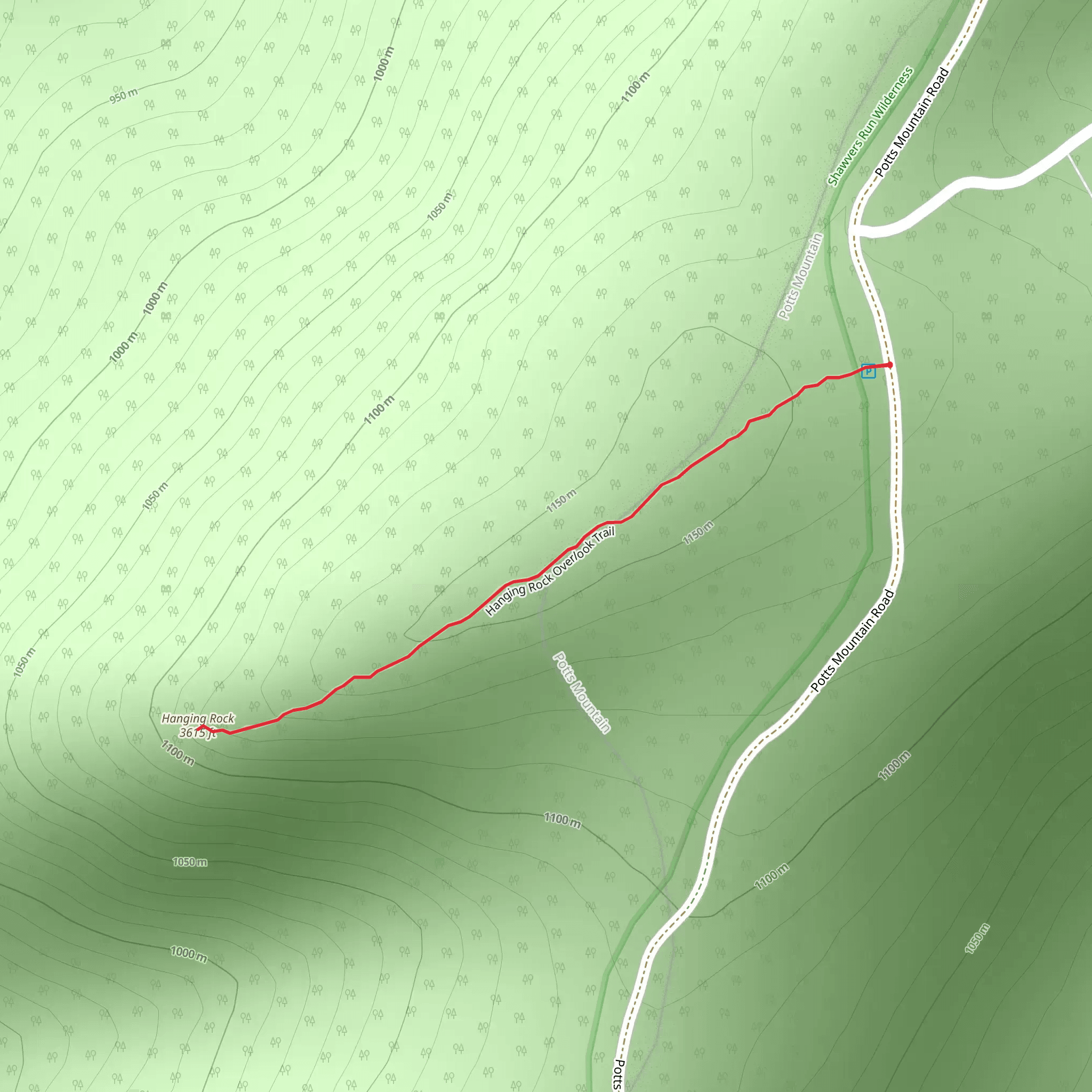 Hanging Rock mobile static map