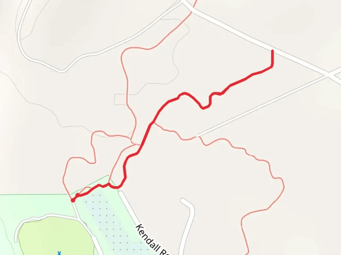An image depicting the trail Dam Road and its surrounding area.