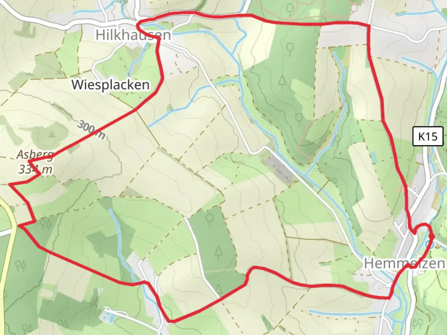 An image depicting the trail Hemmelzen Rundwanderweg 1 and its surrounding area.