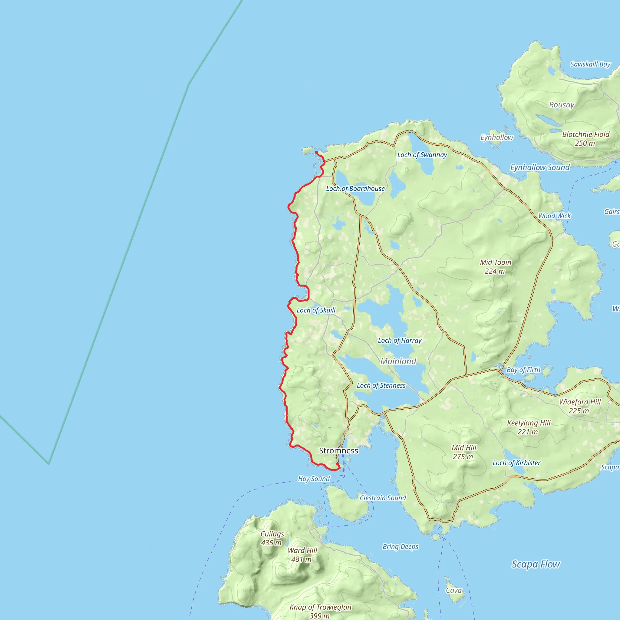 Orkney Mainland - The West Coast Walk to Stromness mobile static map