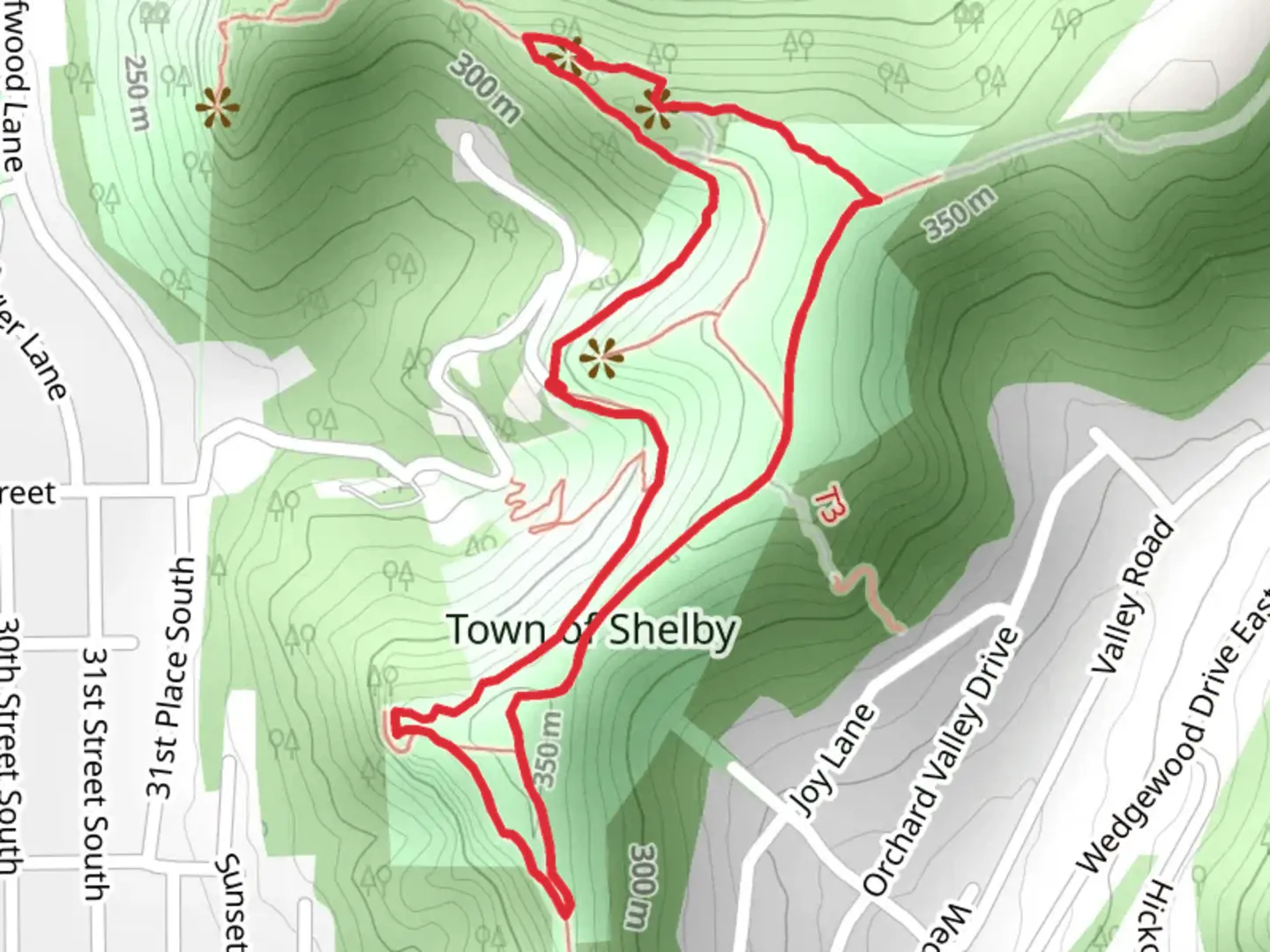 An image depicting the trail Iron Man and Butterfly Trail and its surrounding area.