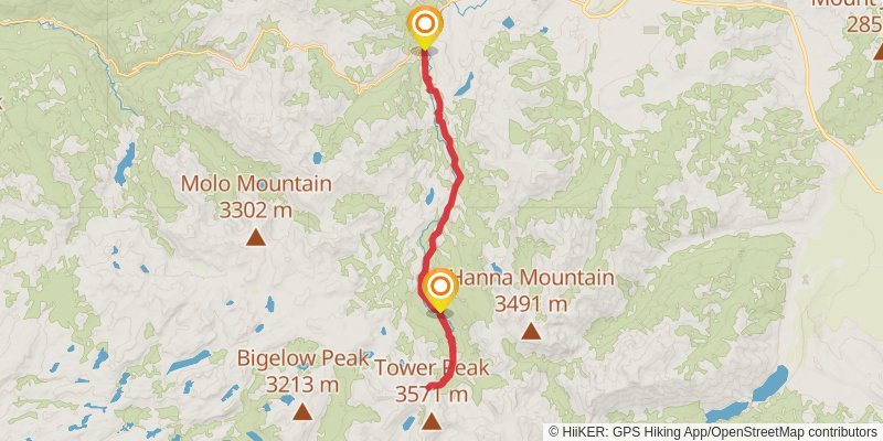 Tower Lake via West Walker River Trail stage 3 Map