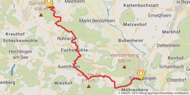 Altmülthal Panoramaweg stage 2 Map