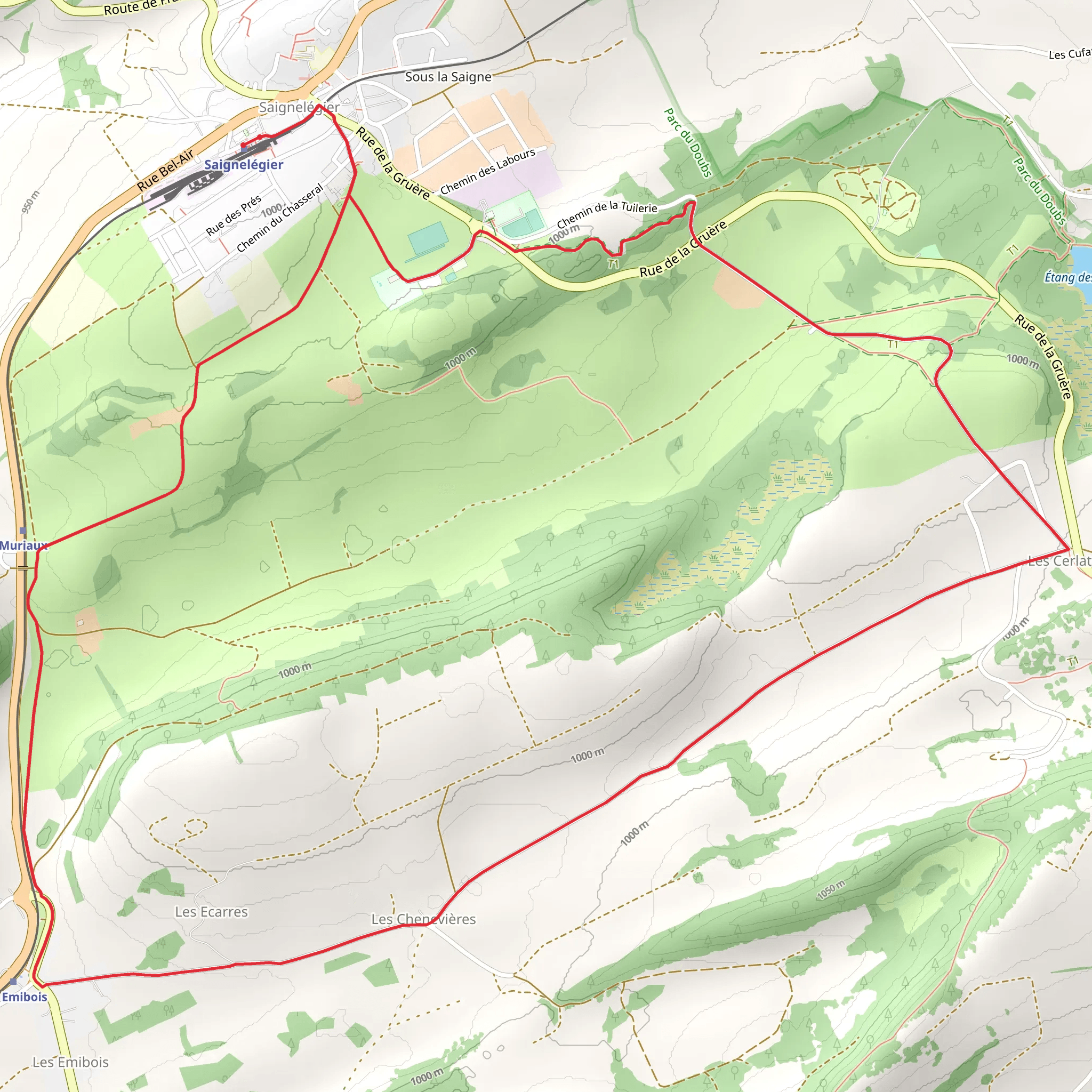Saignelégier Trail mobile static map