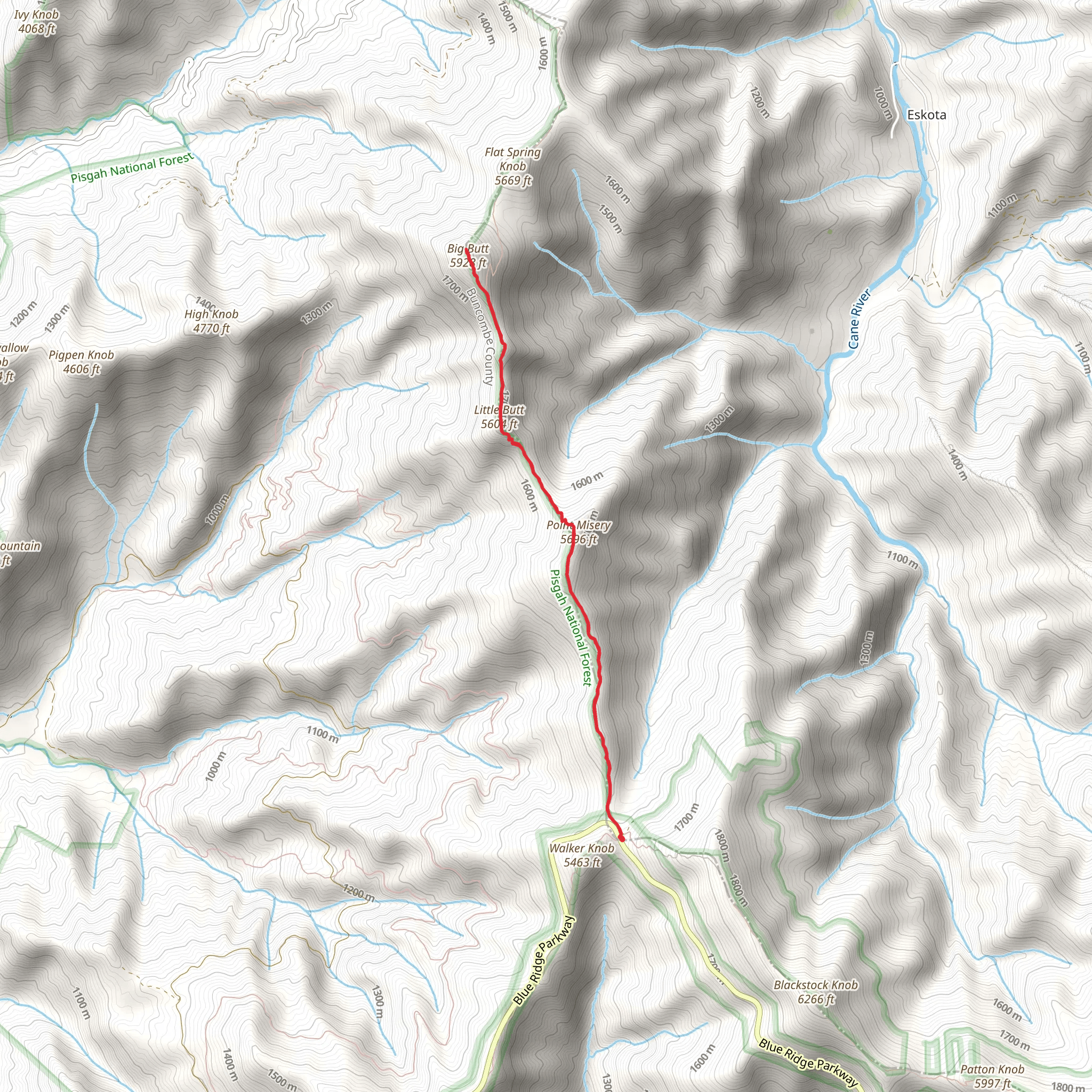 Little Butt - Big Butt Trail mobile static map