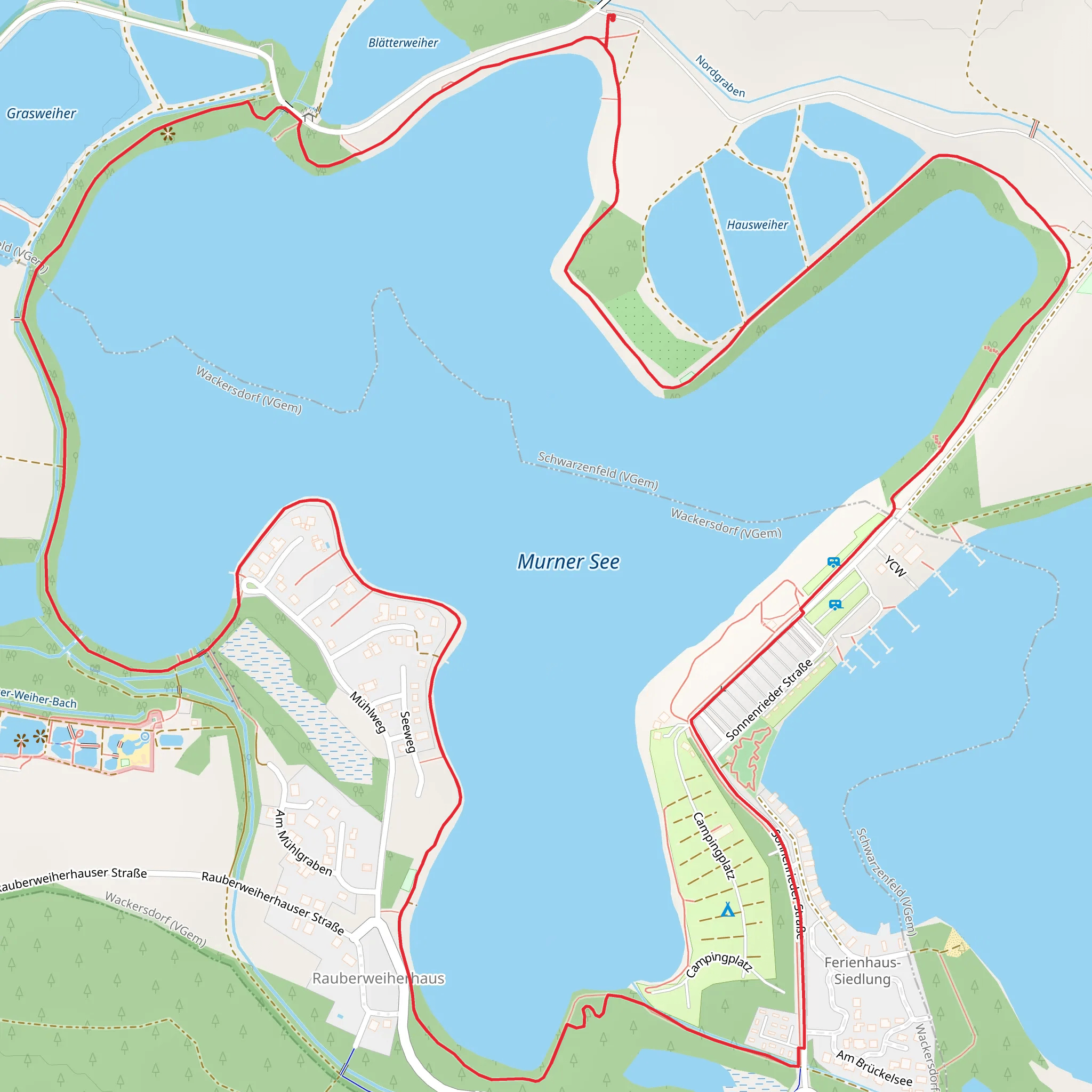 Murner See Loop via Oberfaelzer Seenweg mobile static map