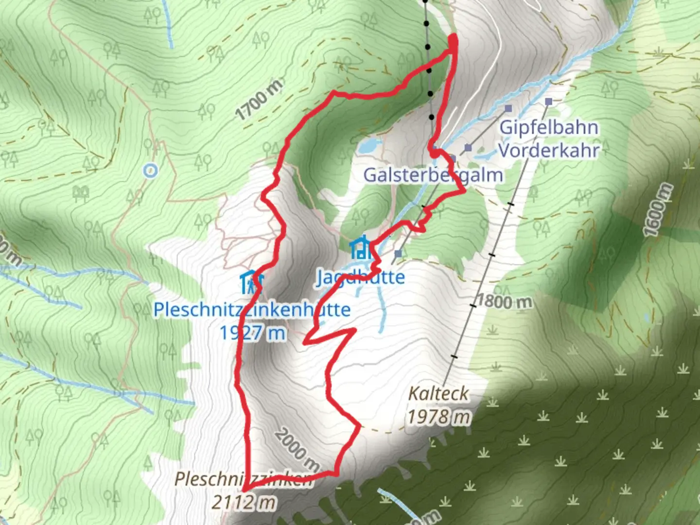 An image depicting the trail Pleschnitzzinken Loop Hike and its surrounding area.