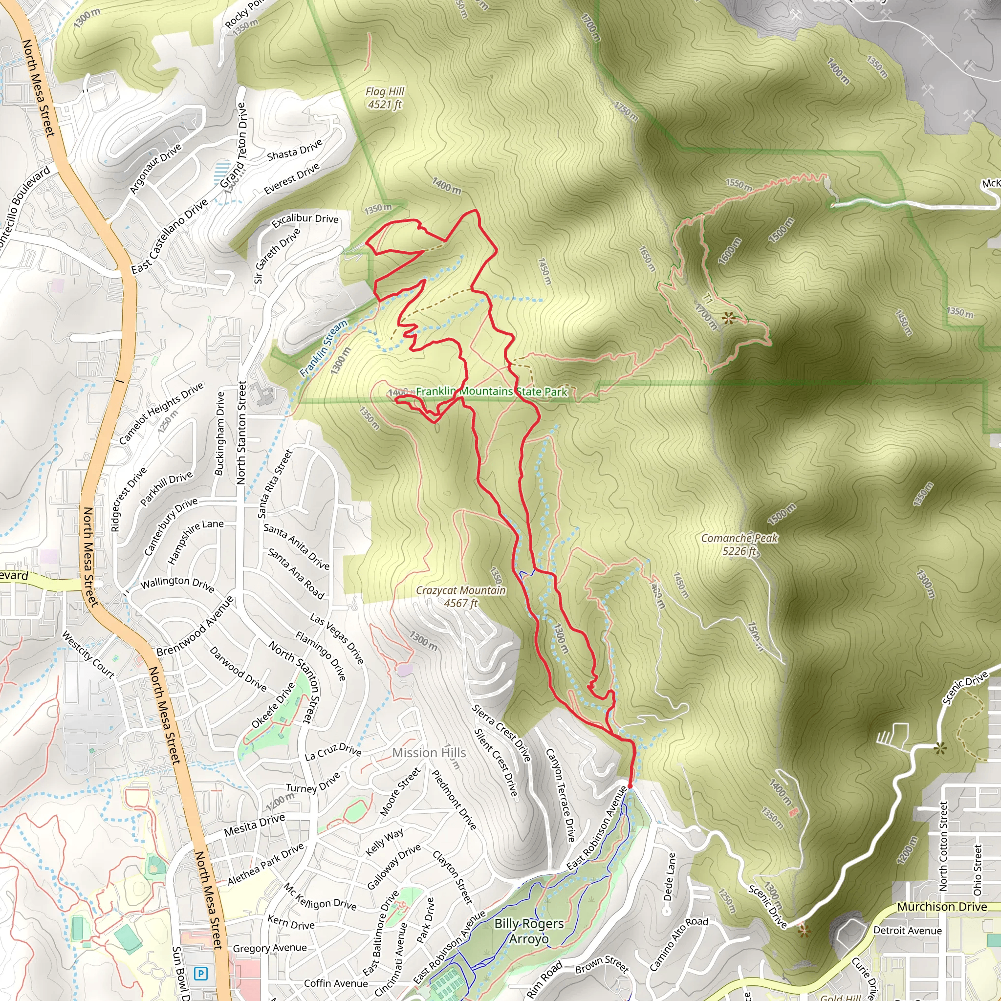 Monk's, Thousand Steps and Monk's Vertigo Ridge Loop Trail mobile static map