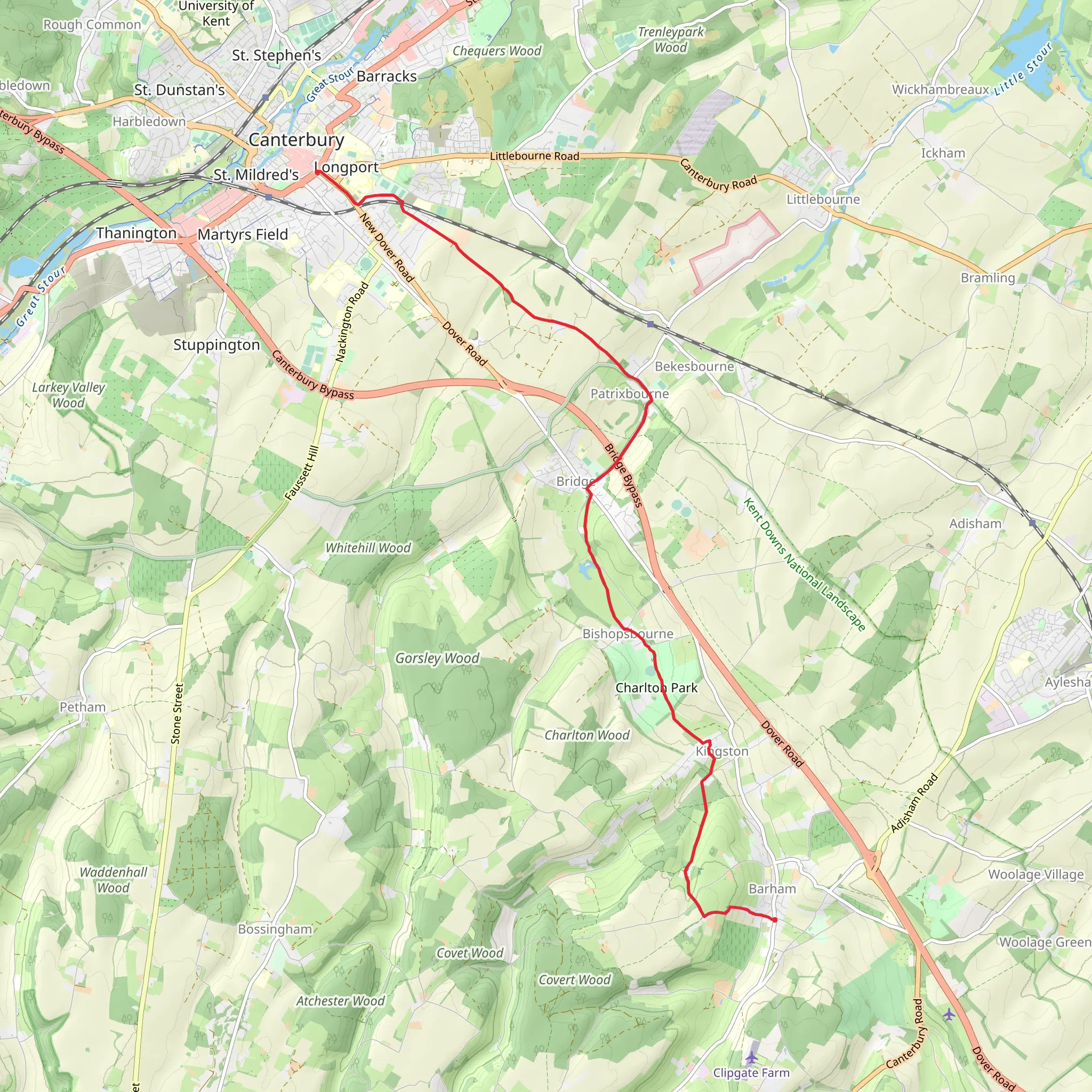 The Outdoor Guide - Sibton Park Footsteps of the Pilgrims Walk mobile static map