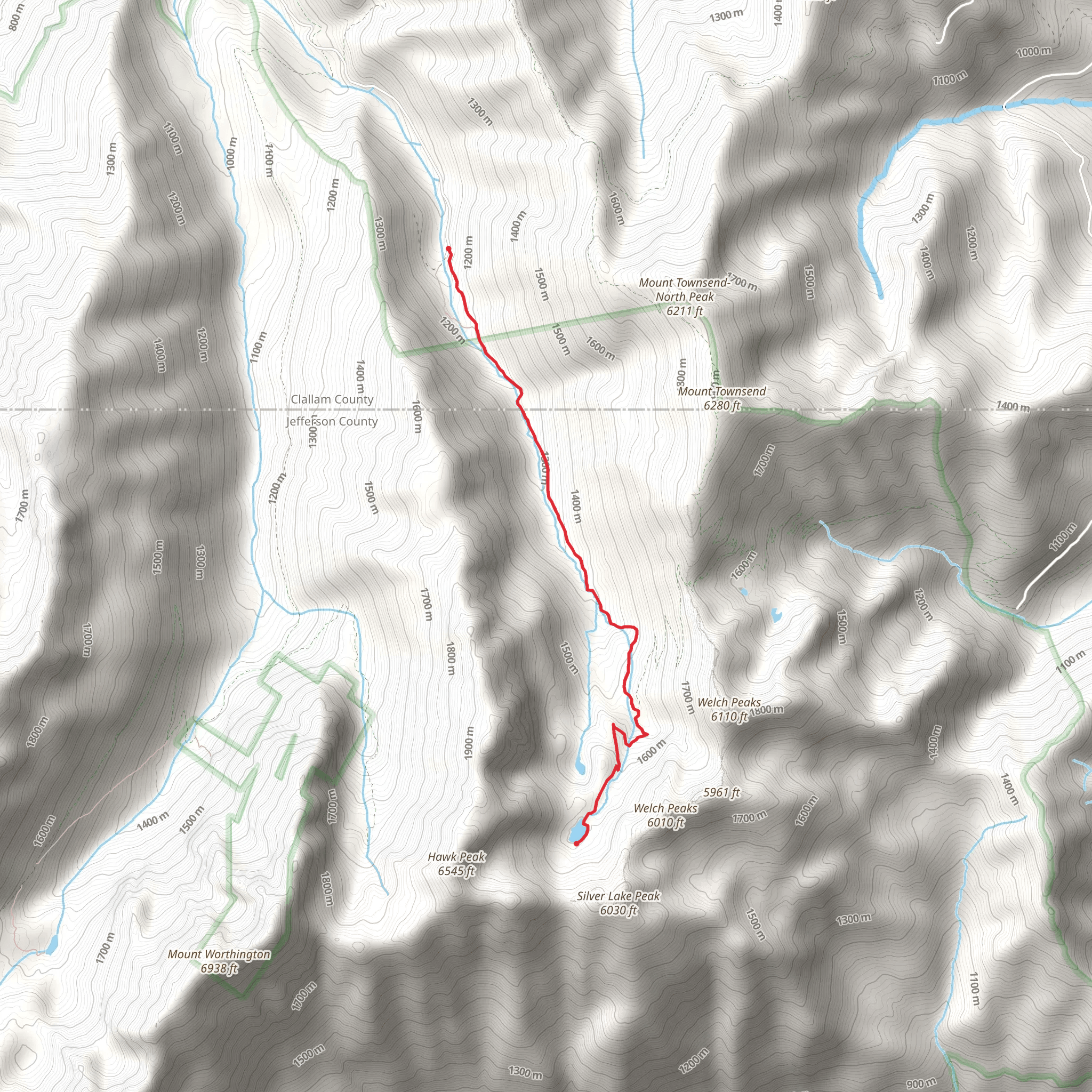 Silver Lake via Way Trail mobile static map
