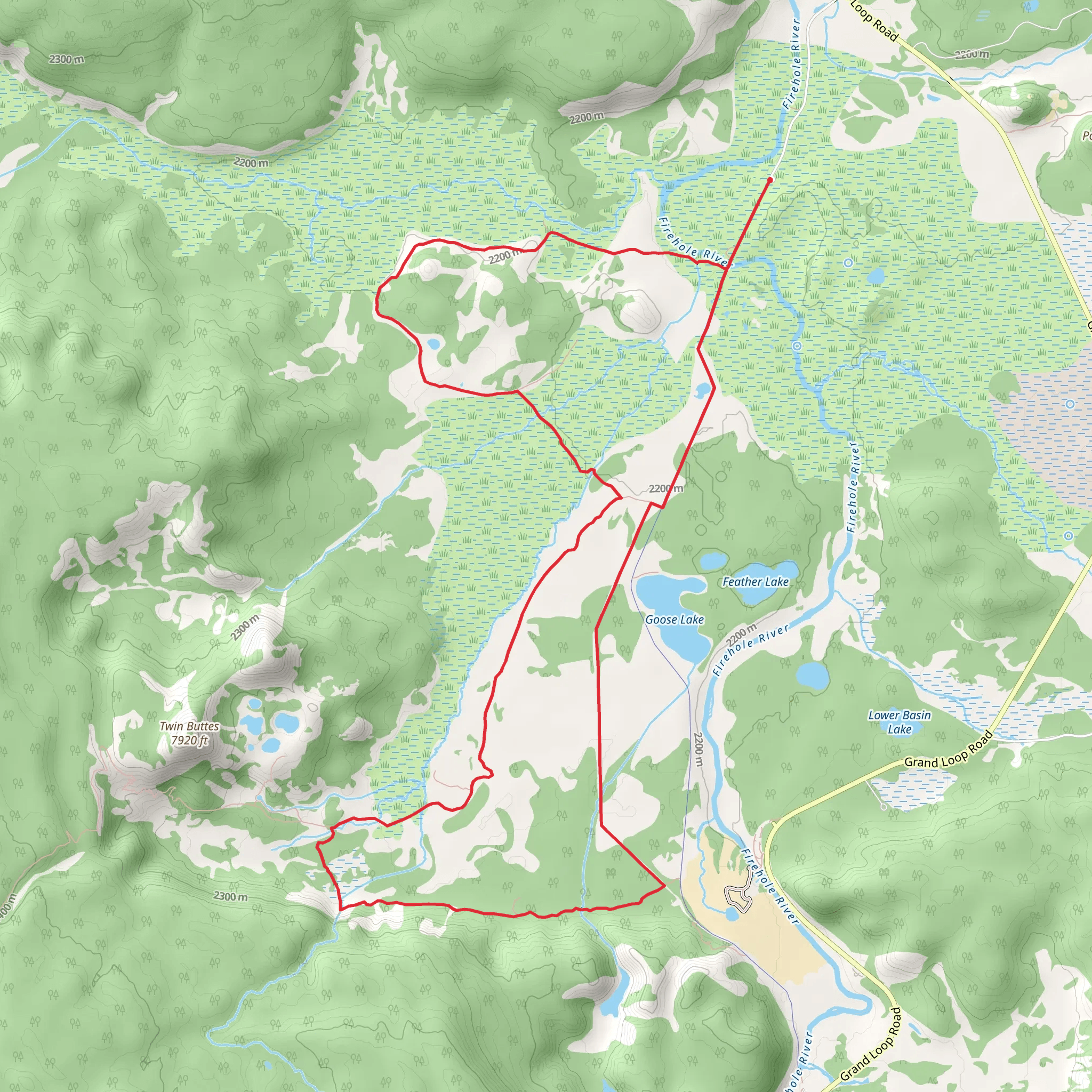 Sentinel Meadows Trail and Fairy Falls Trail mobile static map