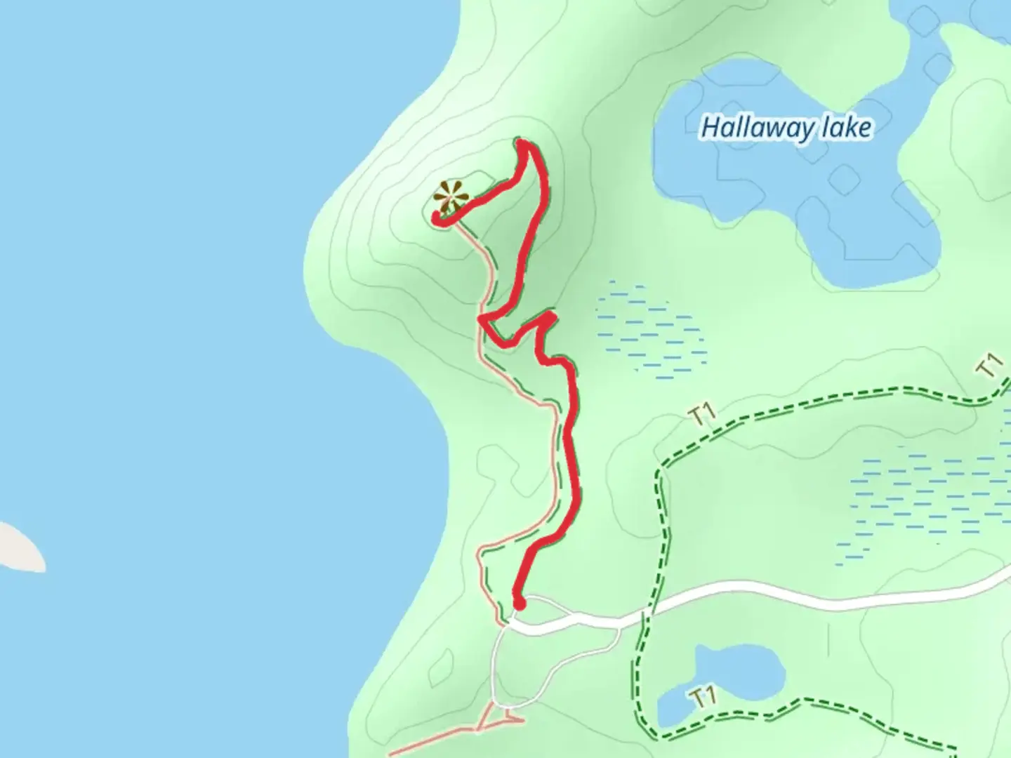 An image depicting the trail Hallaway Hill Trail and its surrounding area.