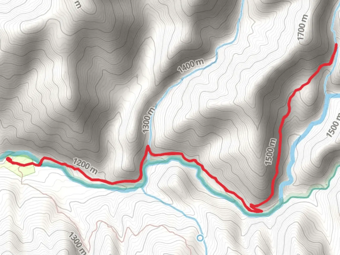 An image depicting the trail Whiskey Log Trail via Ladybug Trail and its surrounding area.