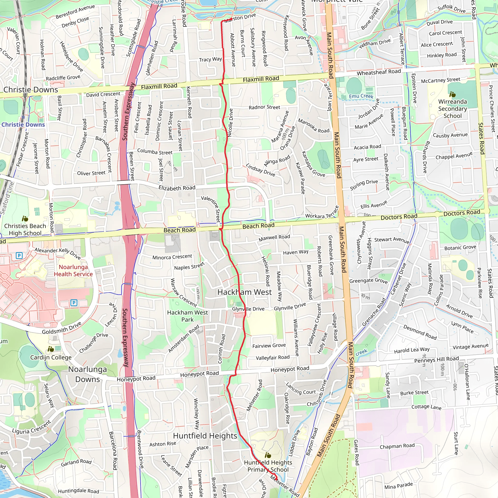 Golden Wattle Way Trail mobile static map