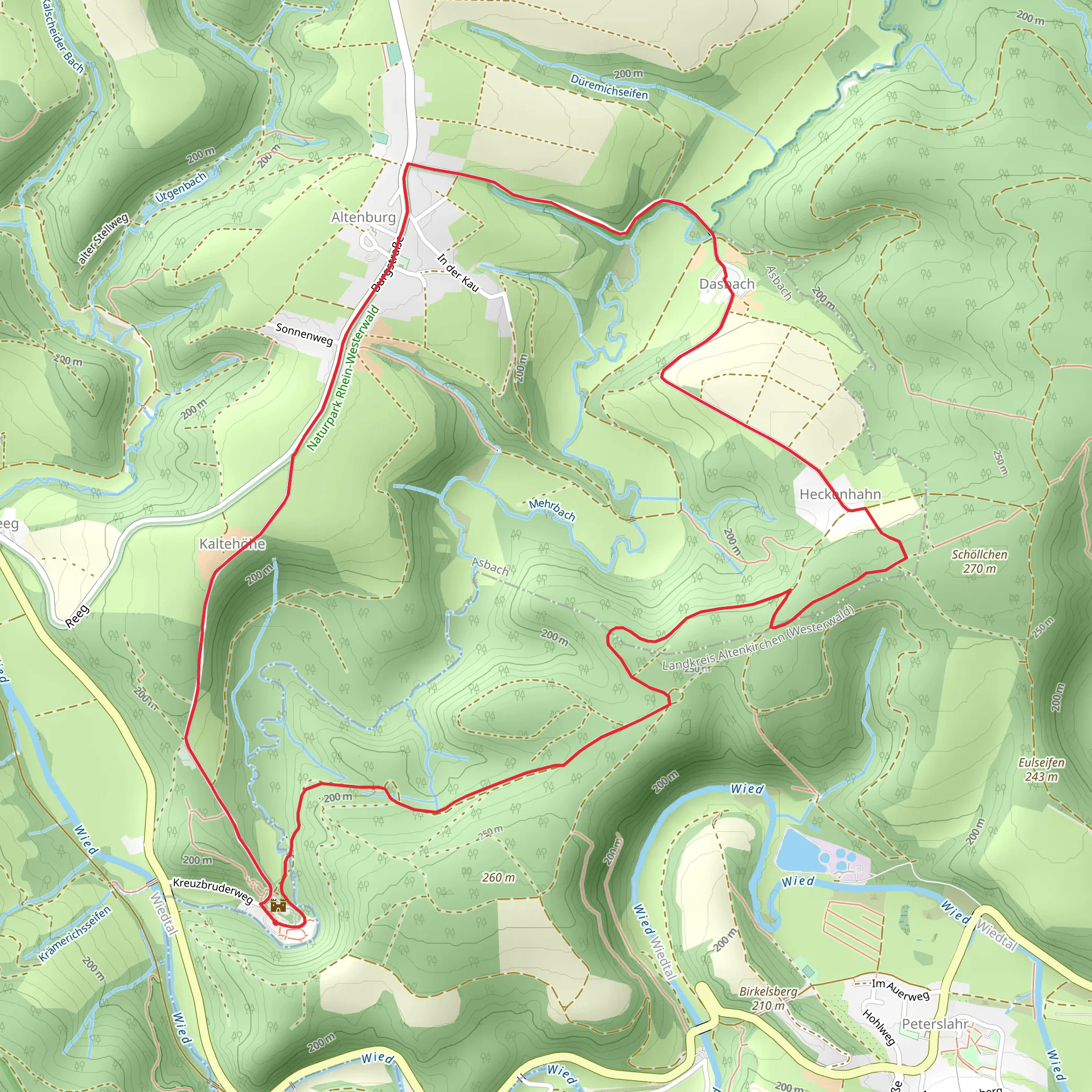 Burgruine Ehrenstein, Heckenhahn and Kaltenhohe Loop mobile static map