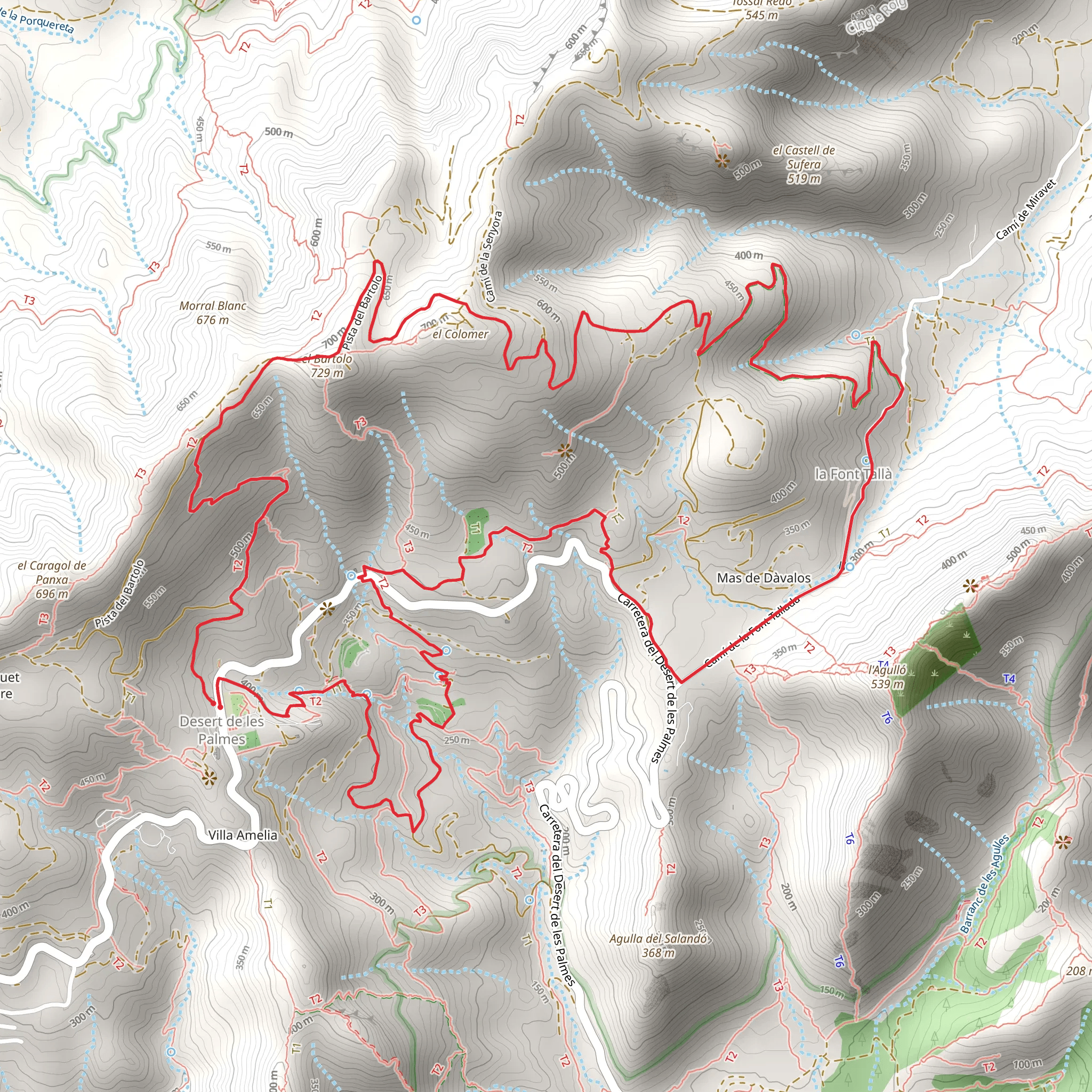 Desert Monastery of Les Palmes PR CV 451 mobile static map
