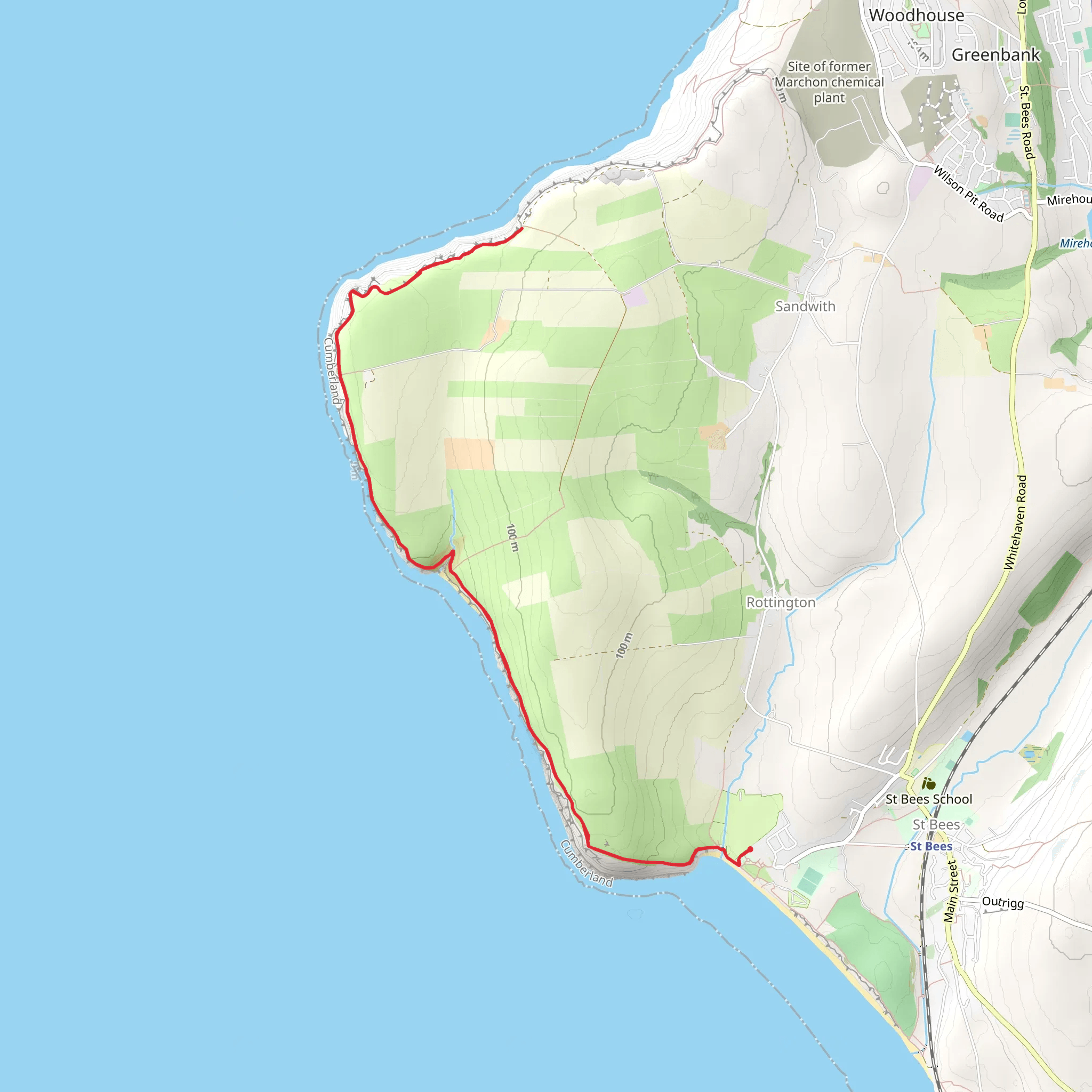 St Bees Head Walk mobile static map