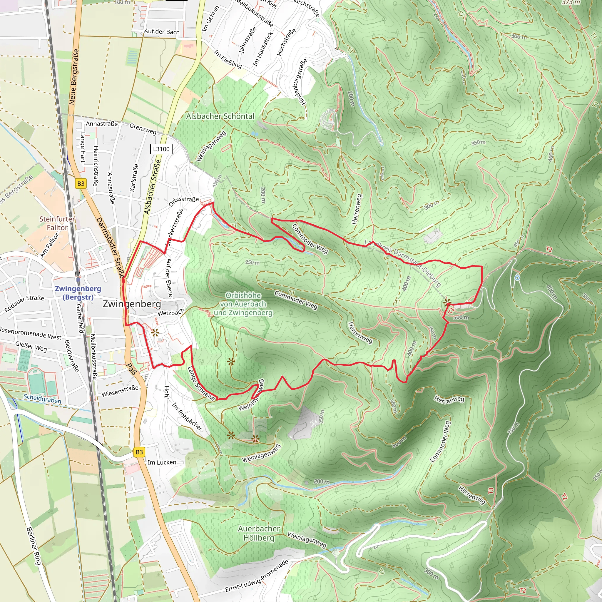 Melibokus and Zwingenberg Loop mobile static map