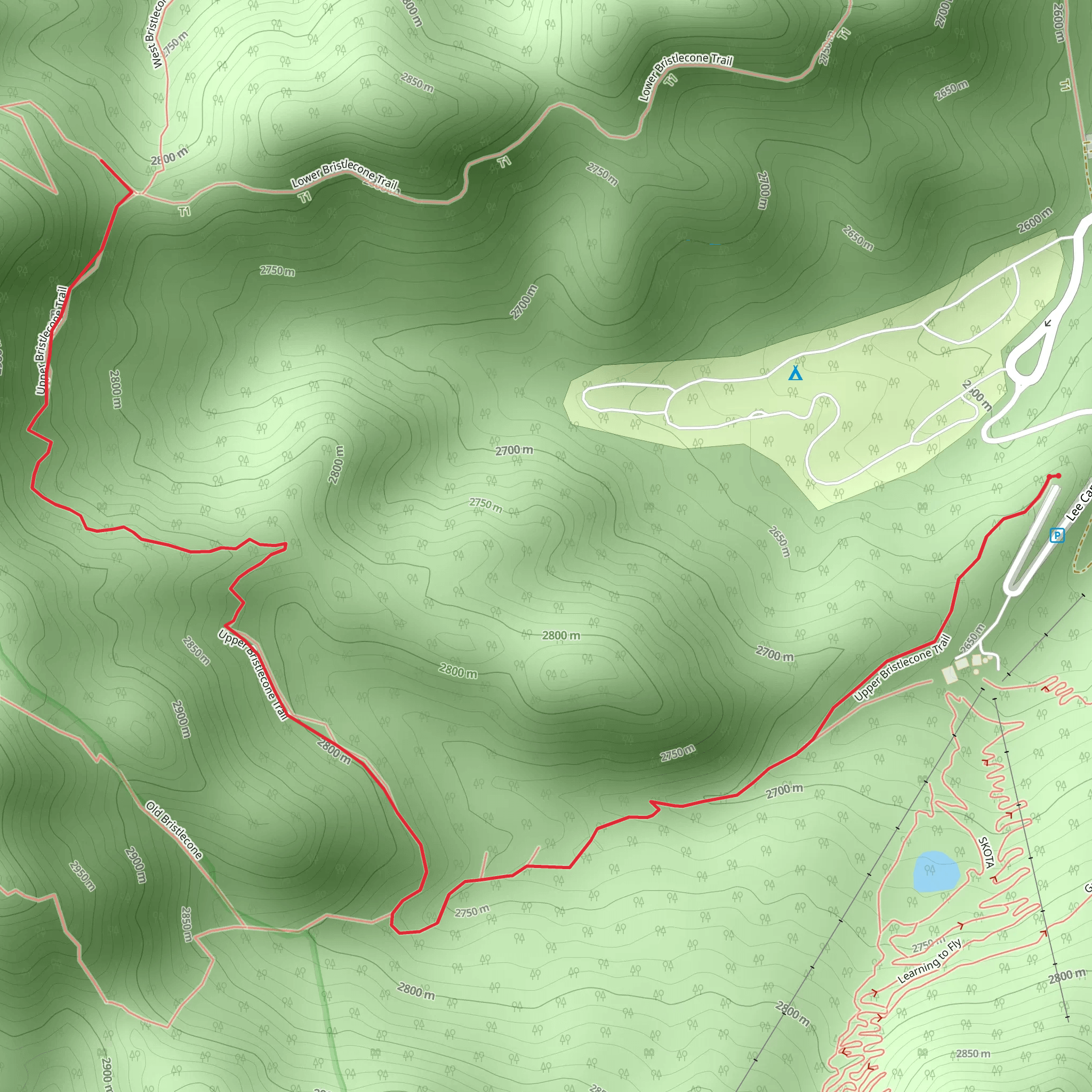 Upper Bristlecone Trail mobile static map