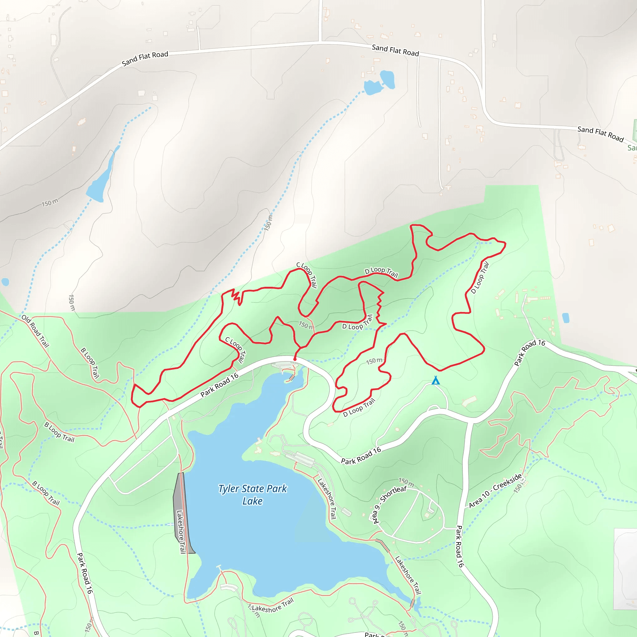C Loop Trail - Tyler State Park Lake mobile static map