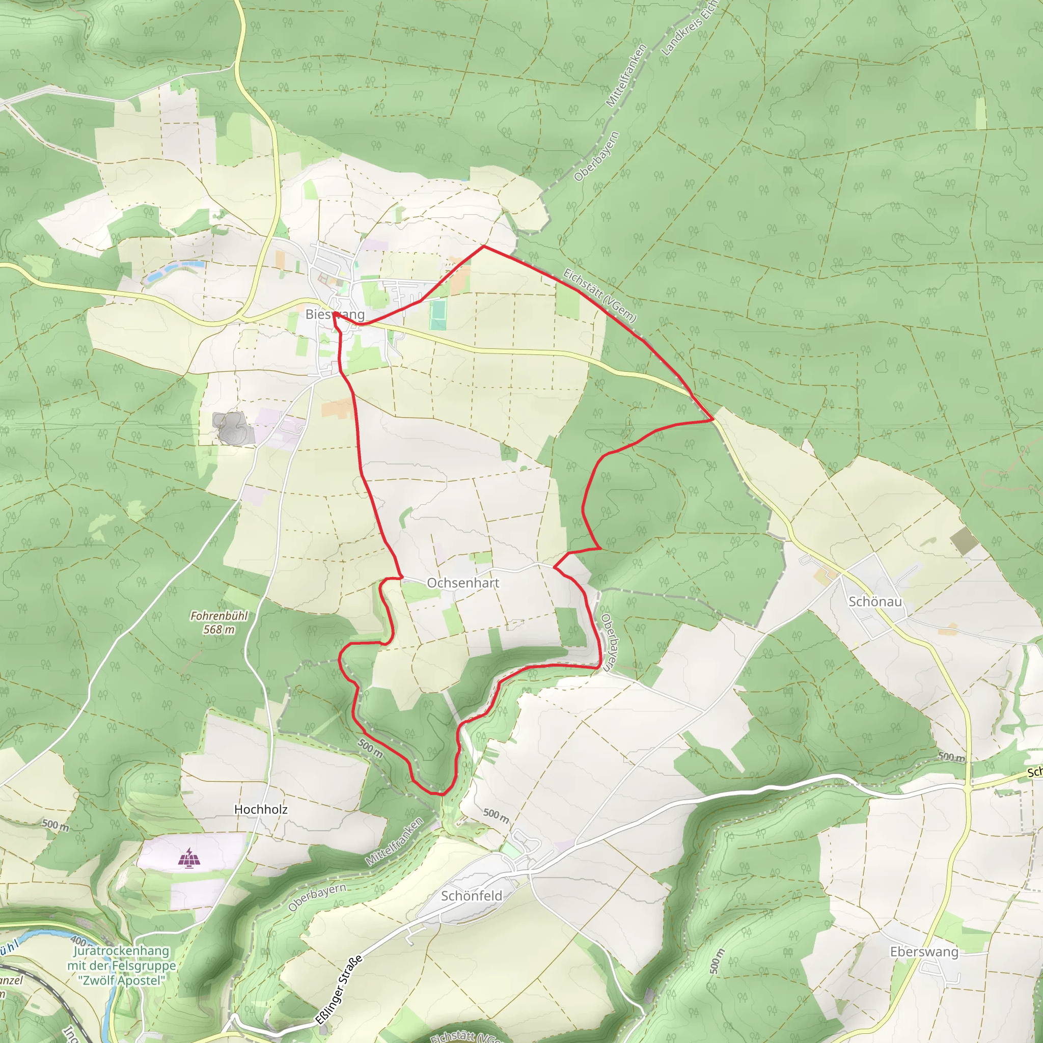 Ortswanderweg Pappenhein 14 mobile static map
