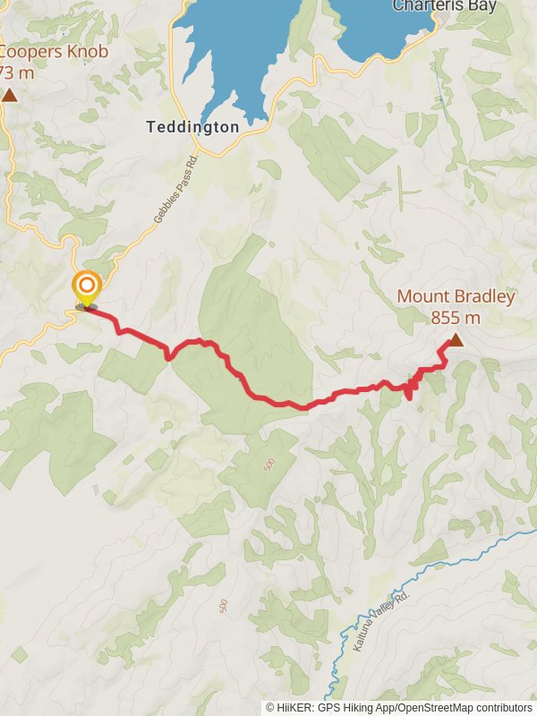 Mount Bradley via Gebbies Pass mobile static map