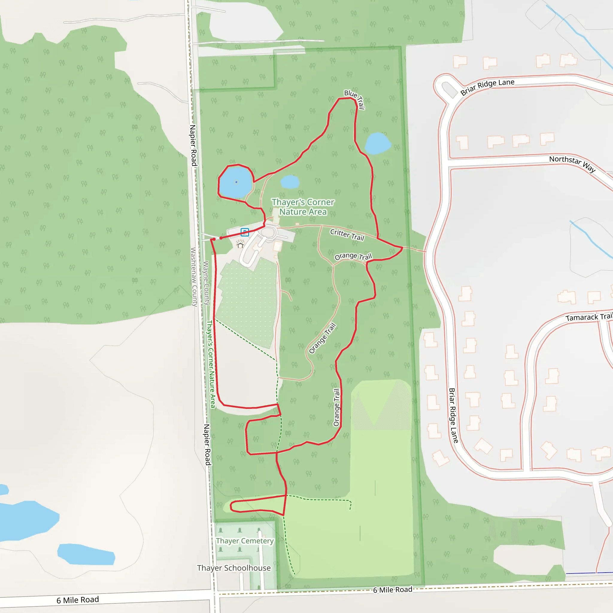Blue trail and Orange Trail mobile static map
