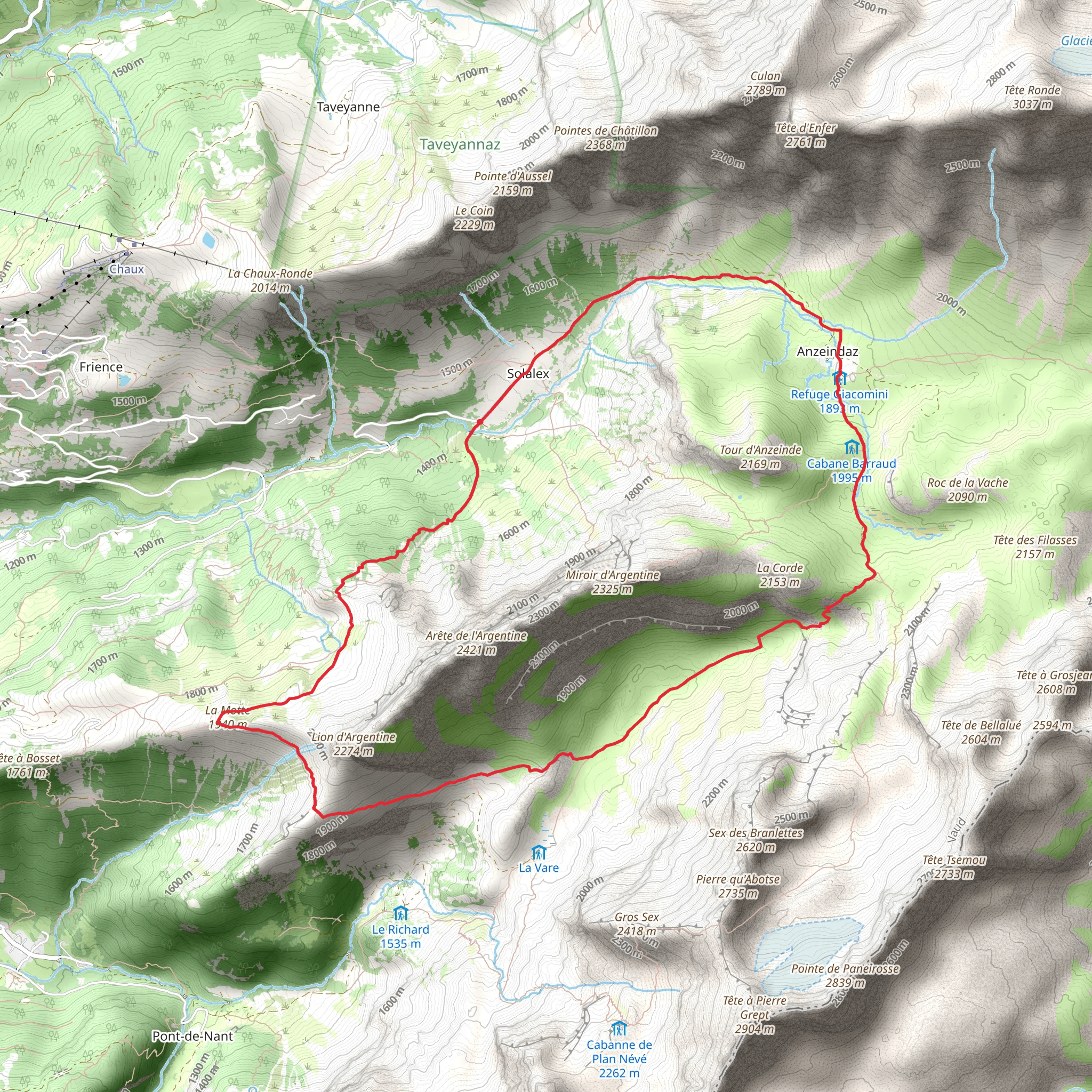 Solalex - Arete de L Argentine Loop mobile static map