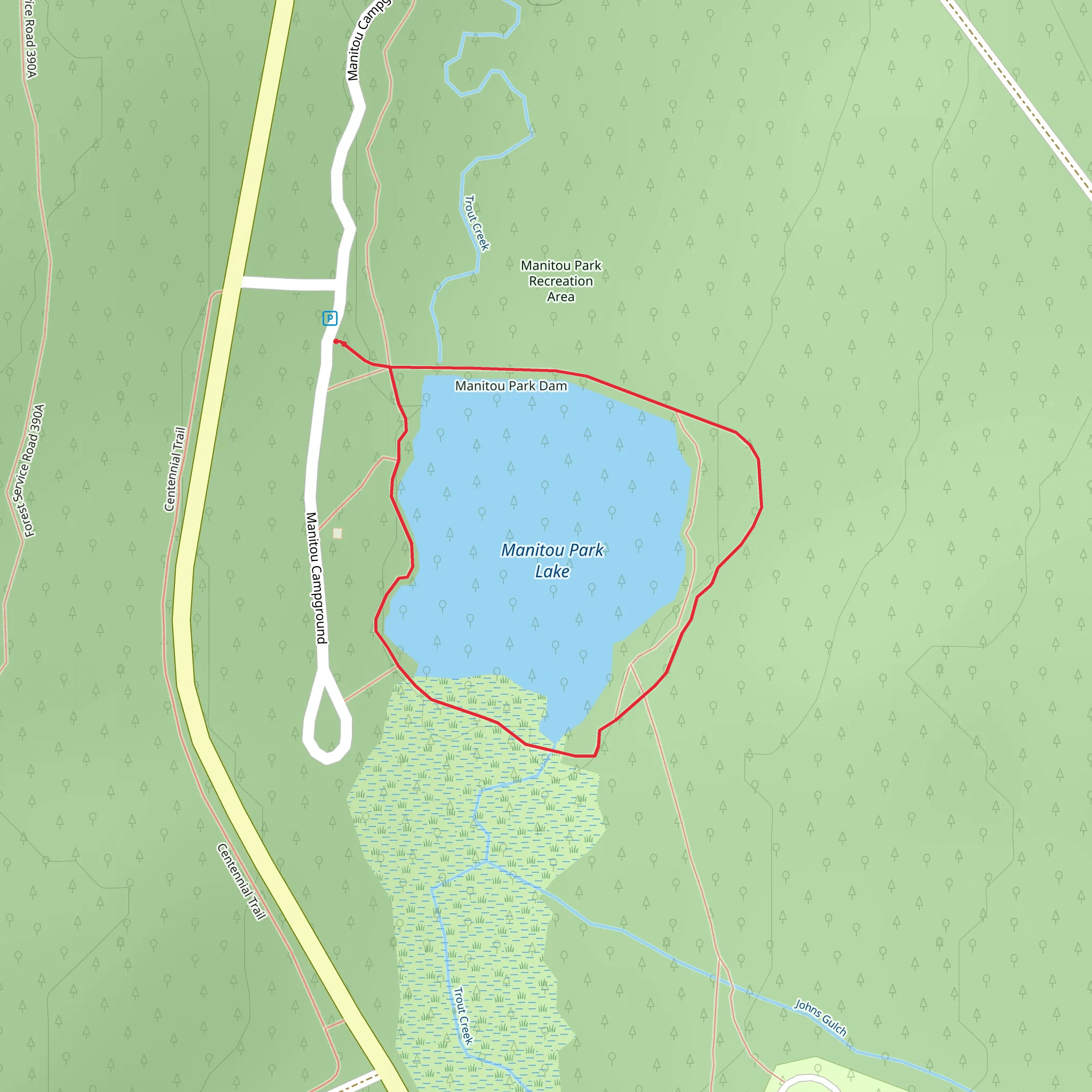 Manitou Lake Trail mobile static map