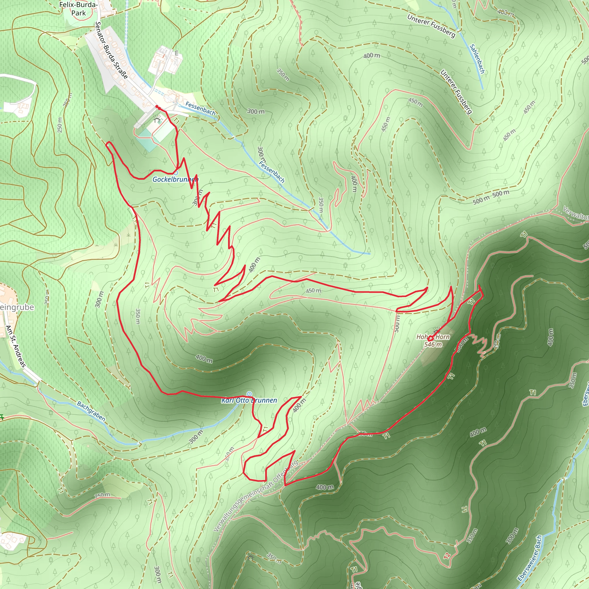 Hohes Horn Turm Loop via Locheneich Schuckshof Brunnen mobile static map