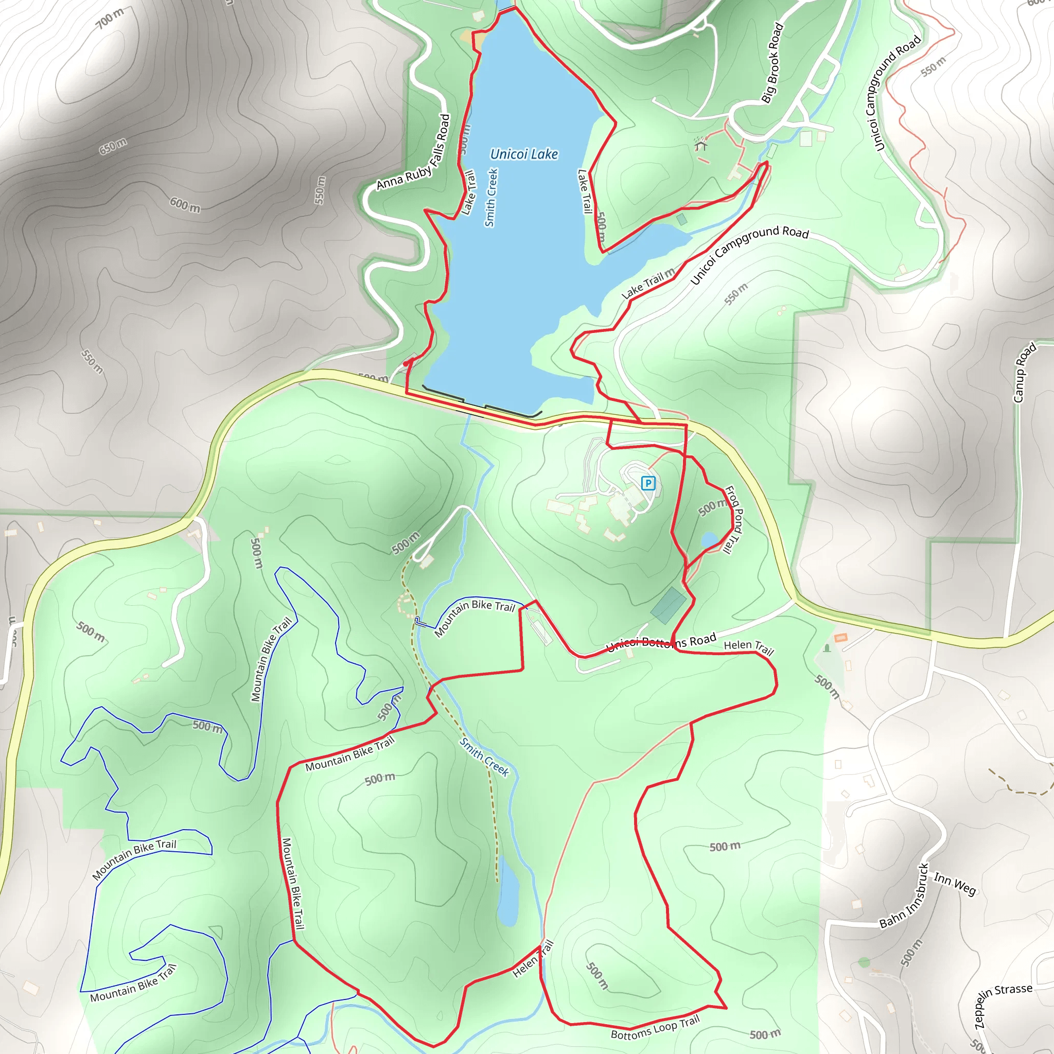 Unicoi Lake and Unicoi State Park Loop mobile static map