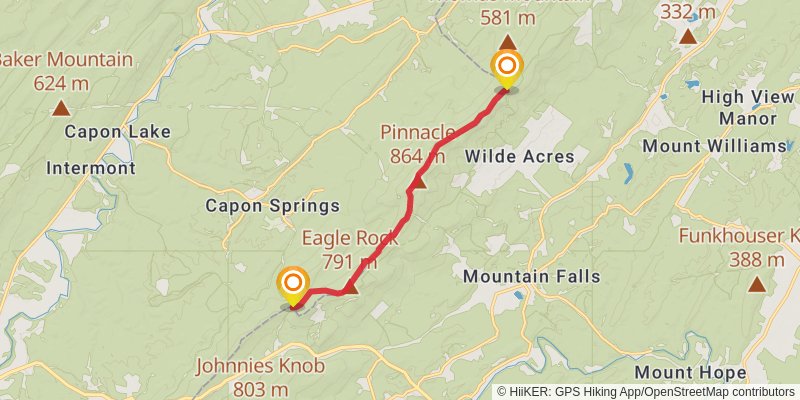 Tuscarora Trail stage 16 Map