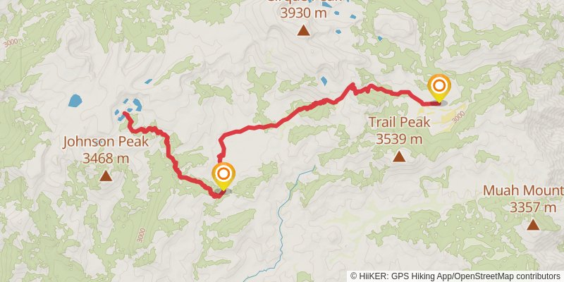 Rocky Basin Lakes via Theodore Solomons Trail stage 3 Map