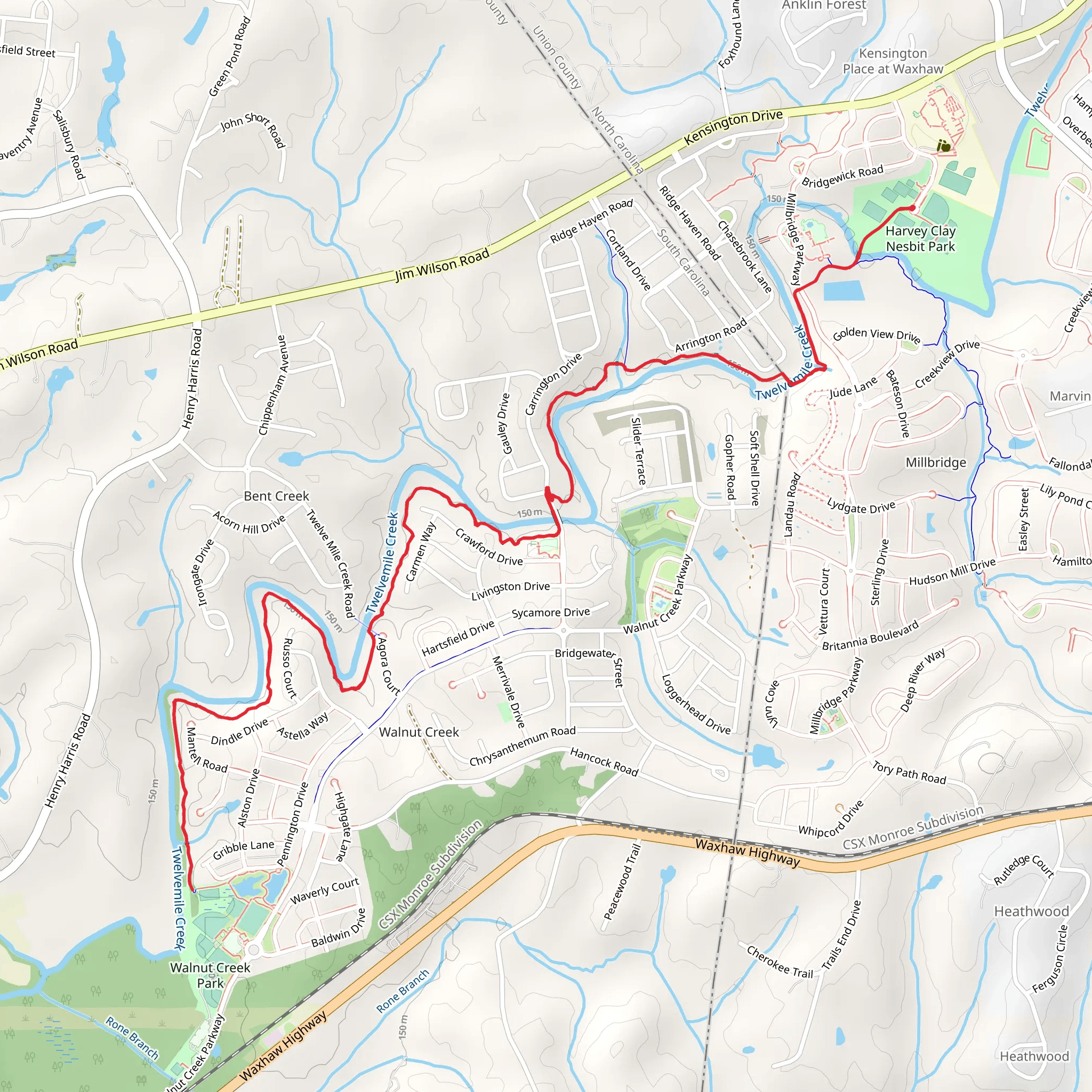 Twelvemile Creek Trail mobile static map