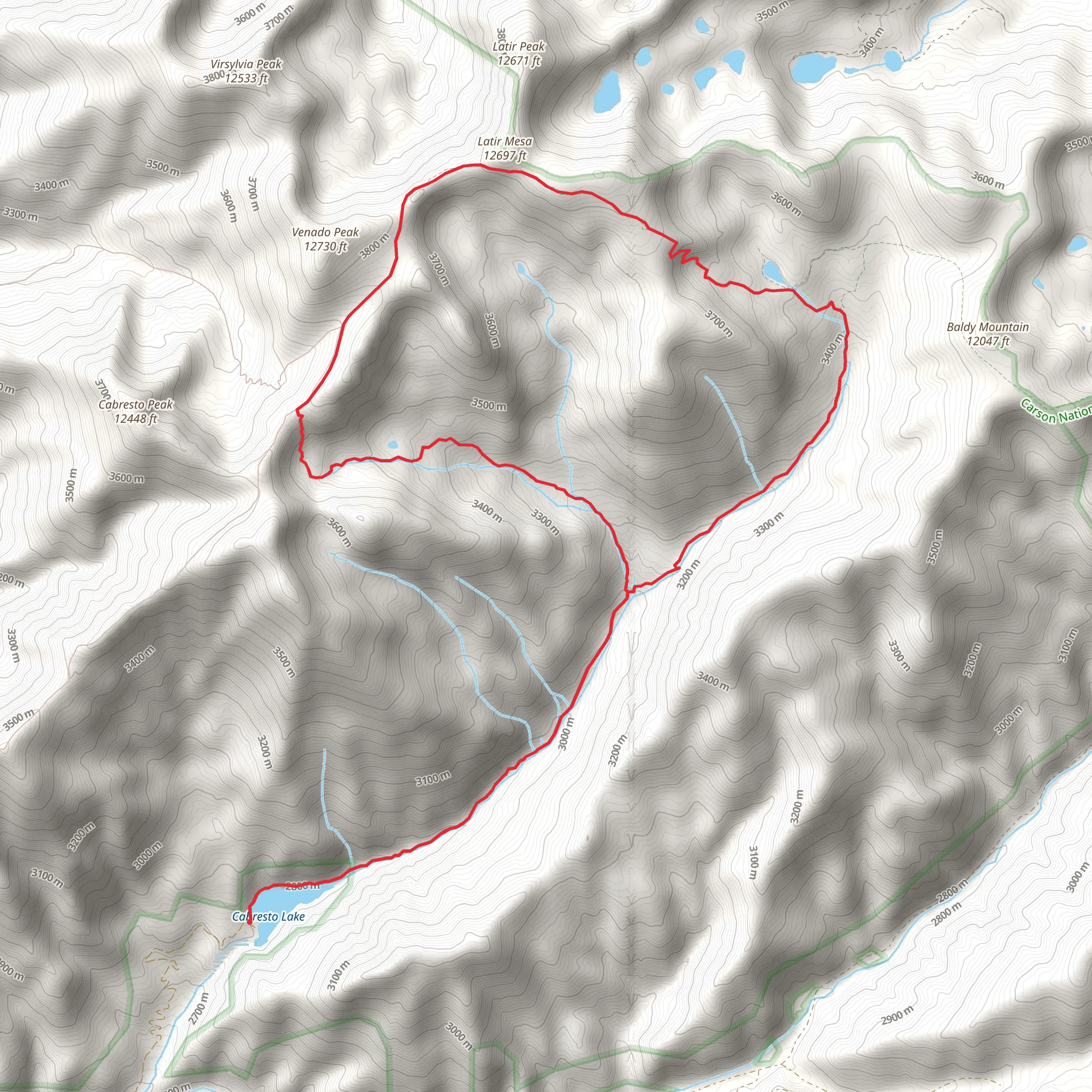 Cabresto Lake - Lake Fork Trail mobile static map
