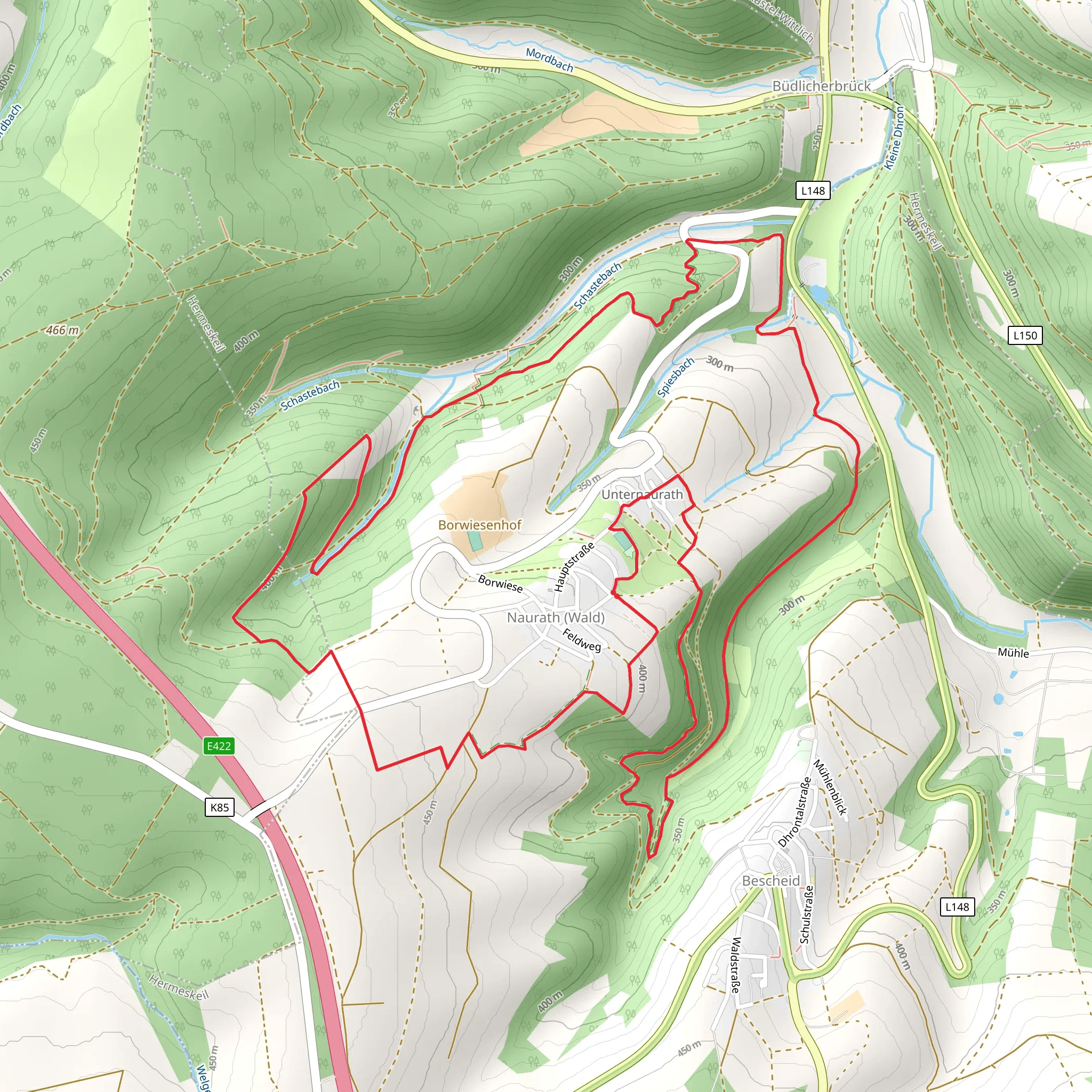 Traumschleife Fuenf Taeler Tour mobile static map
