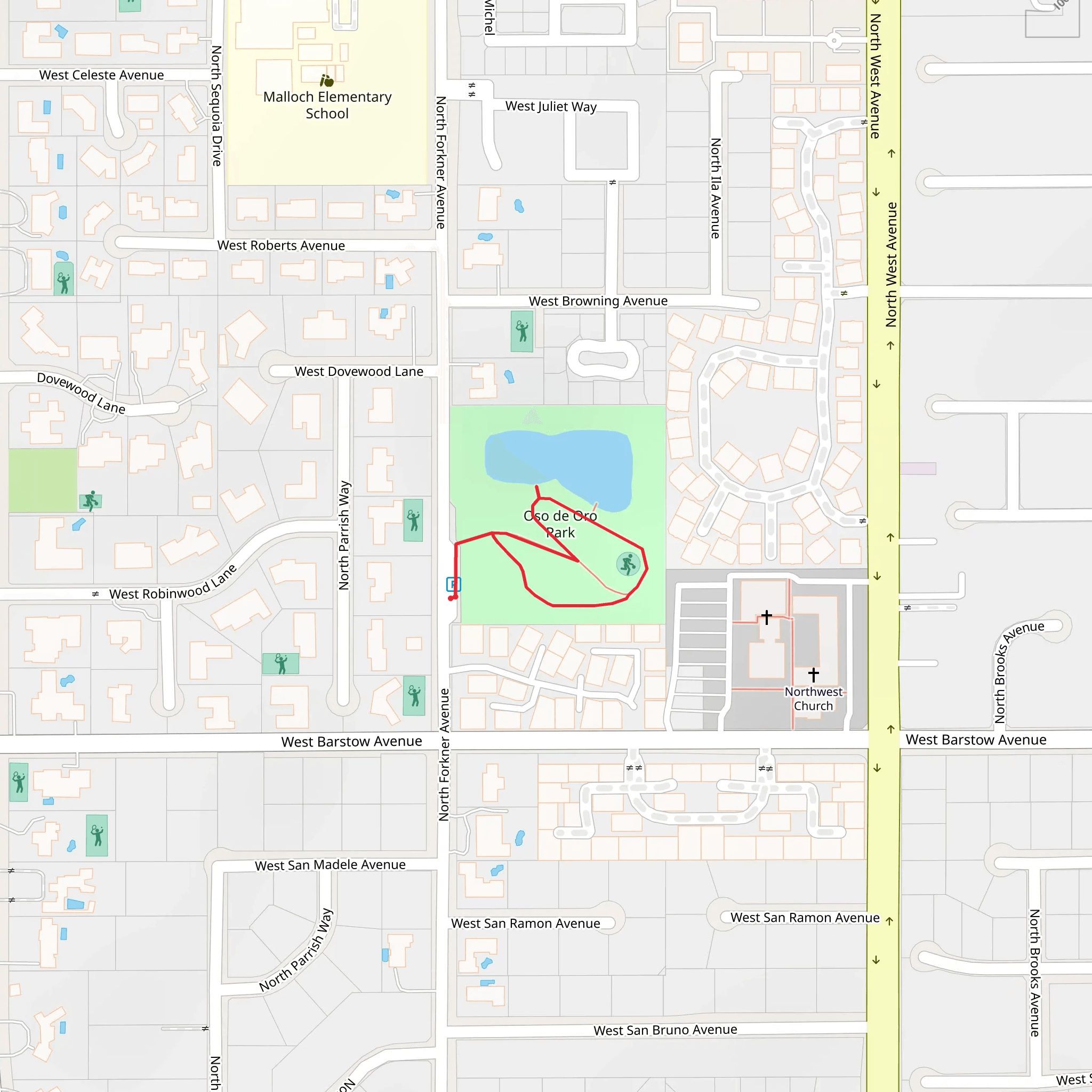 Oso de Oro Park Loop mobile static map