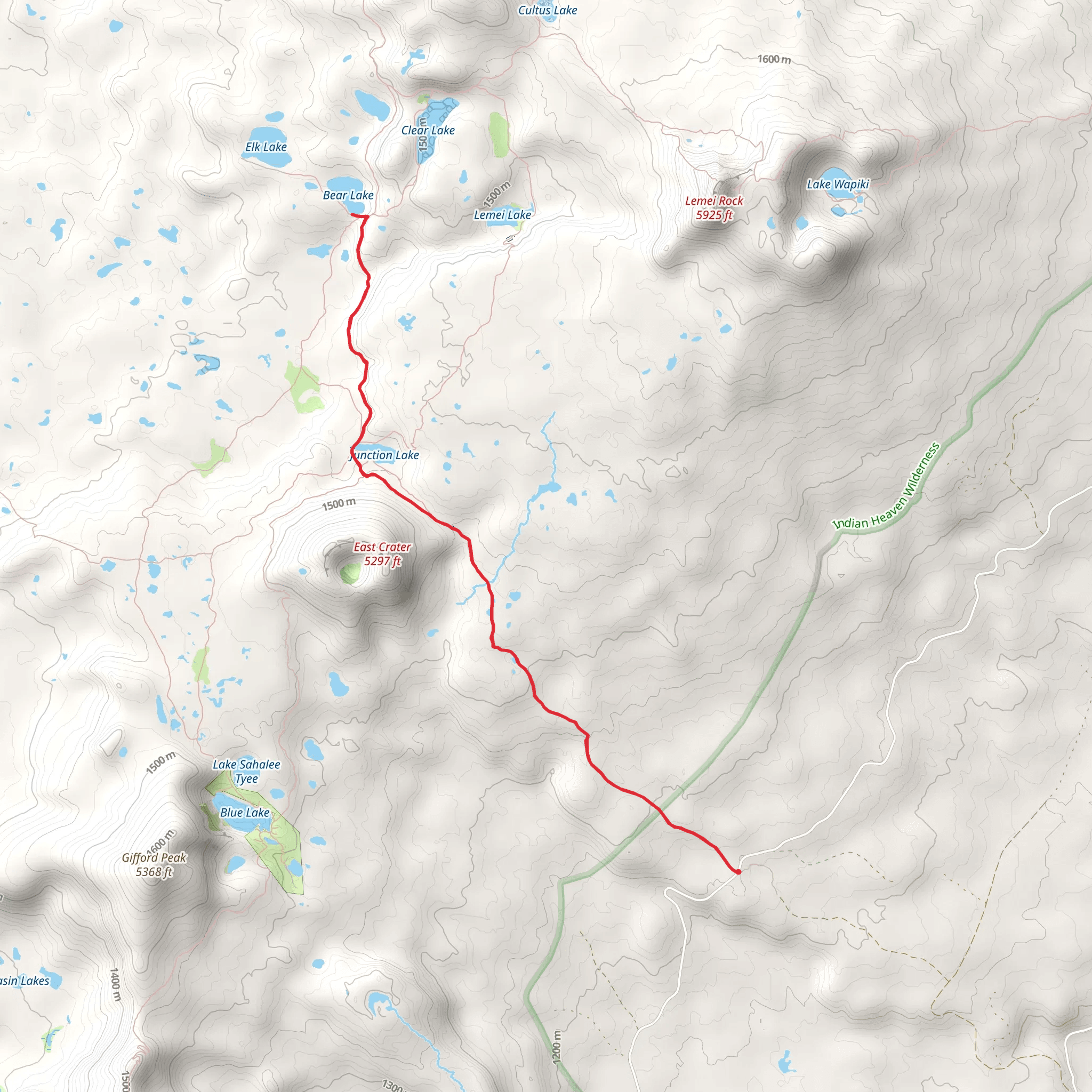 Bear Lake via East Crater Trail mobile static map