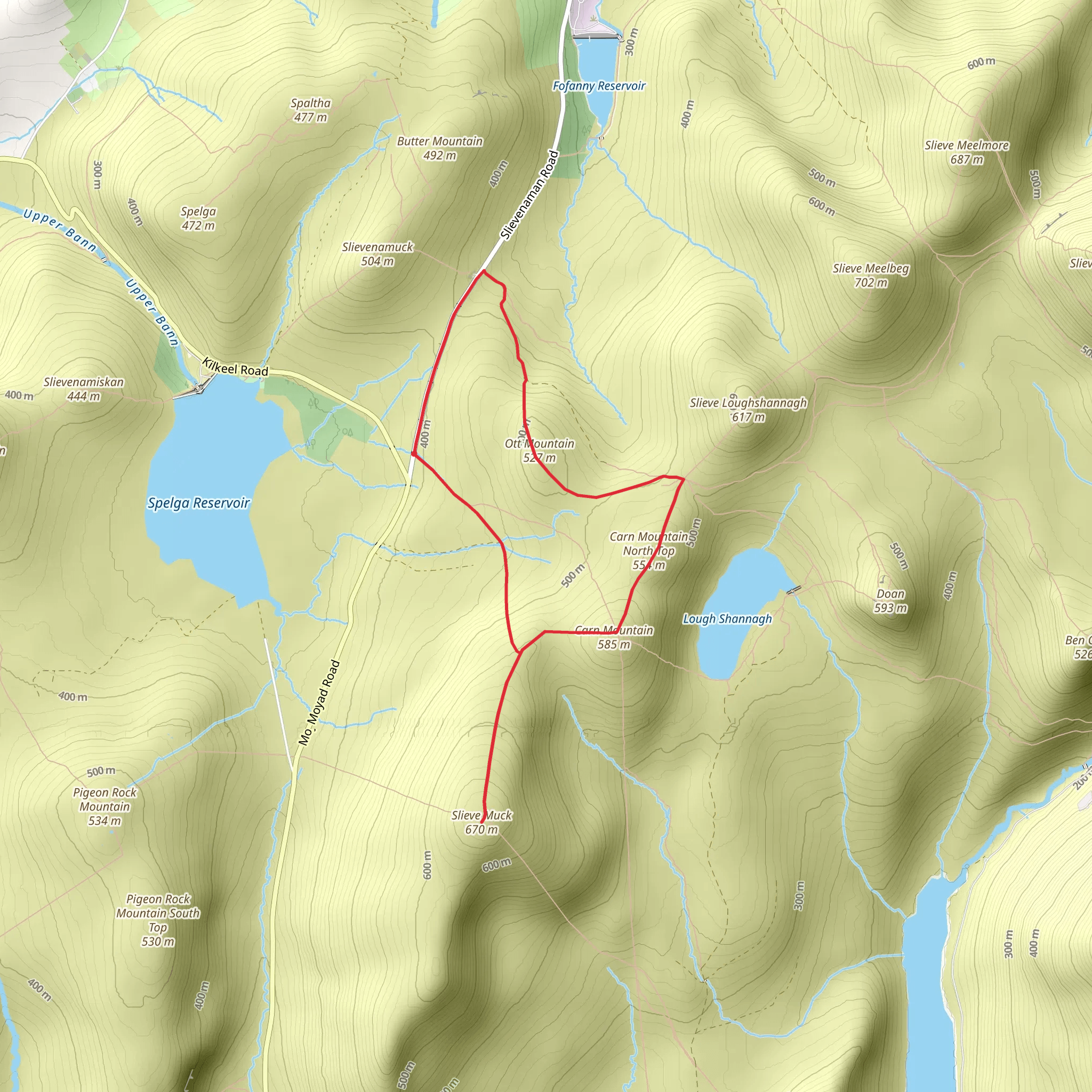 Slieve Muck - Ott Mountain Loop mobile static map