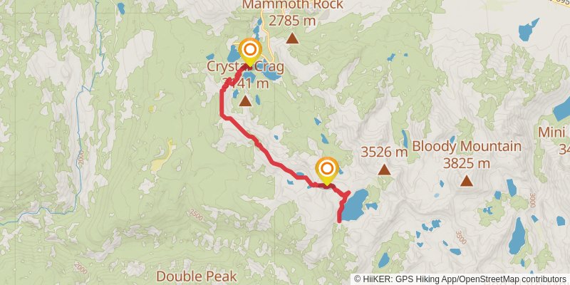 Deer Lakes and Duck Lake via Mammoth Crest Trail stage 2 Map