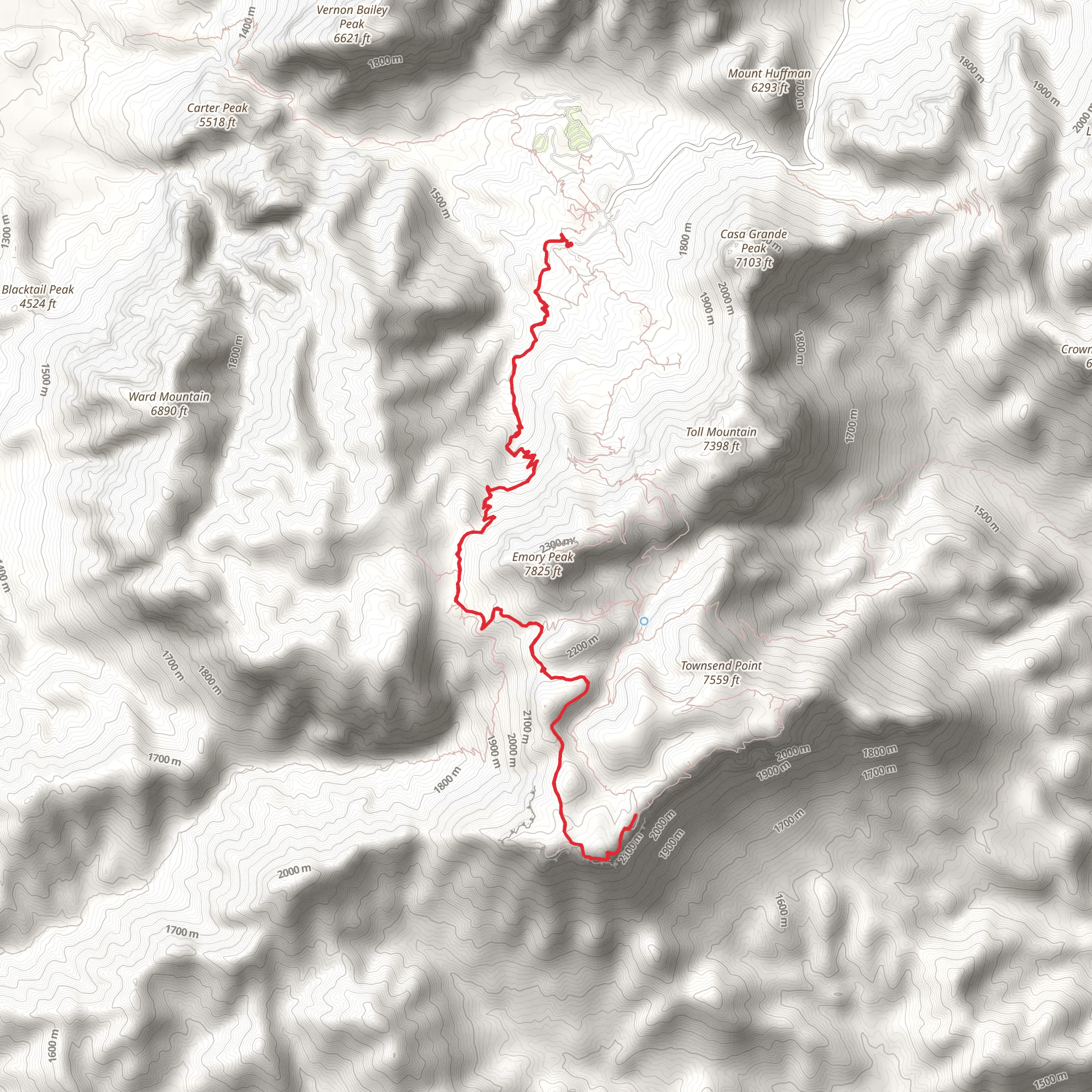 South Rim via Laguna Meadows Trail mobile static map