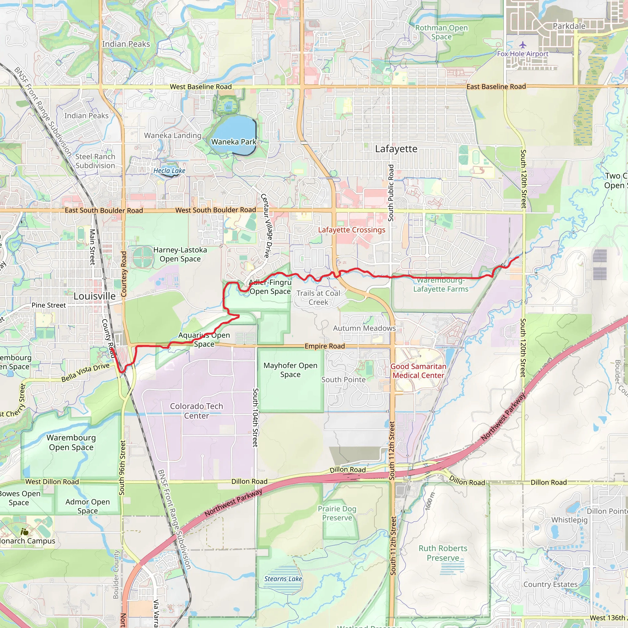 Coal Creek Trail mobile static map