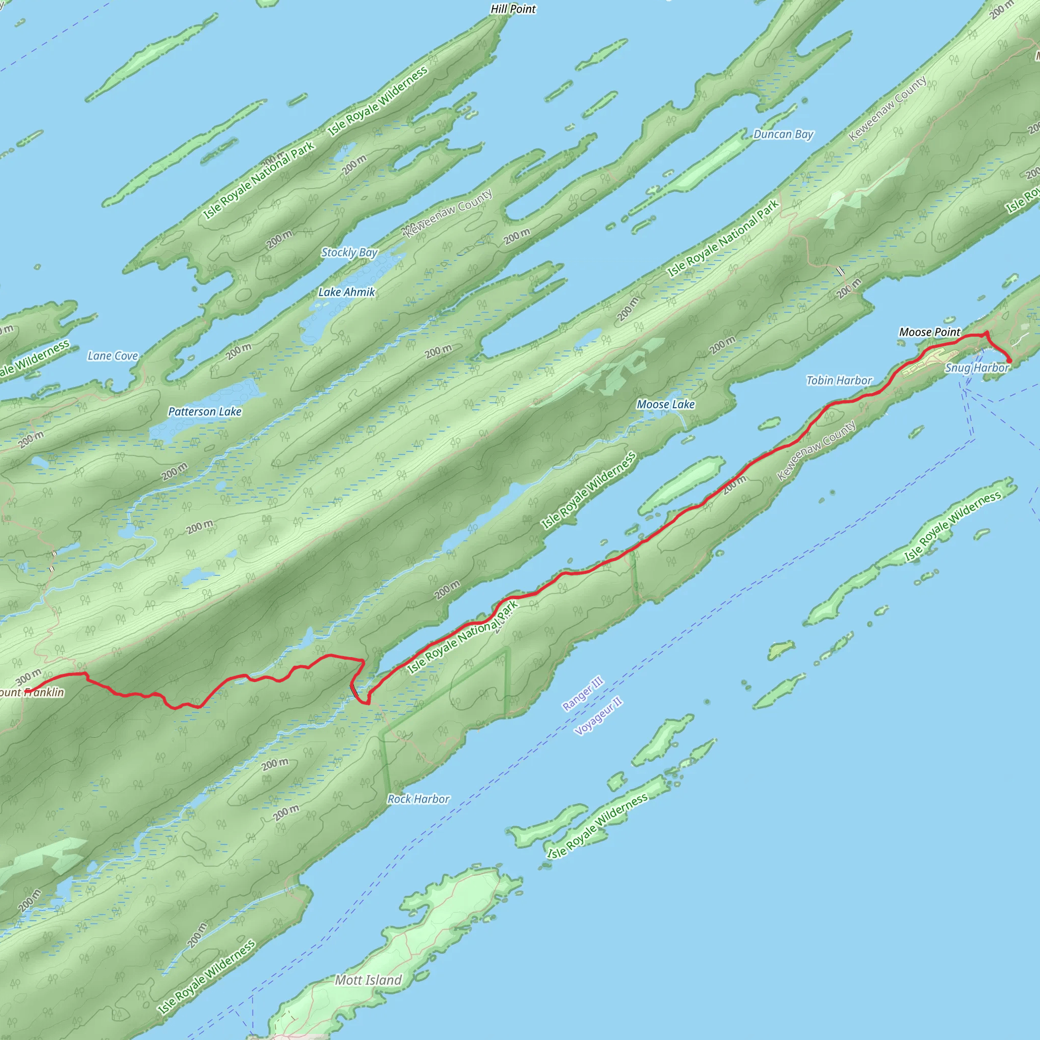 Mount Franklin via Tobin Harbor Trail mobile static map