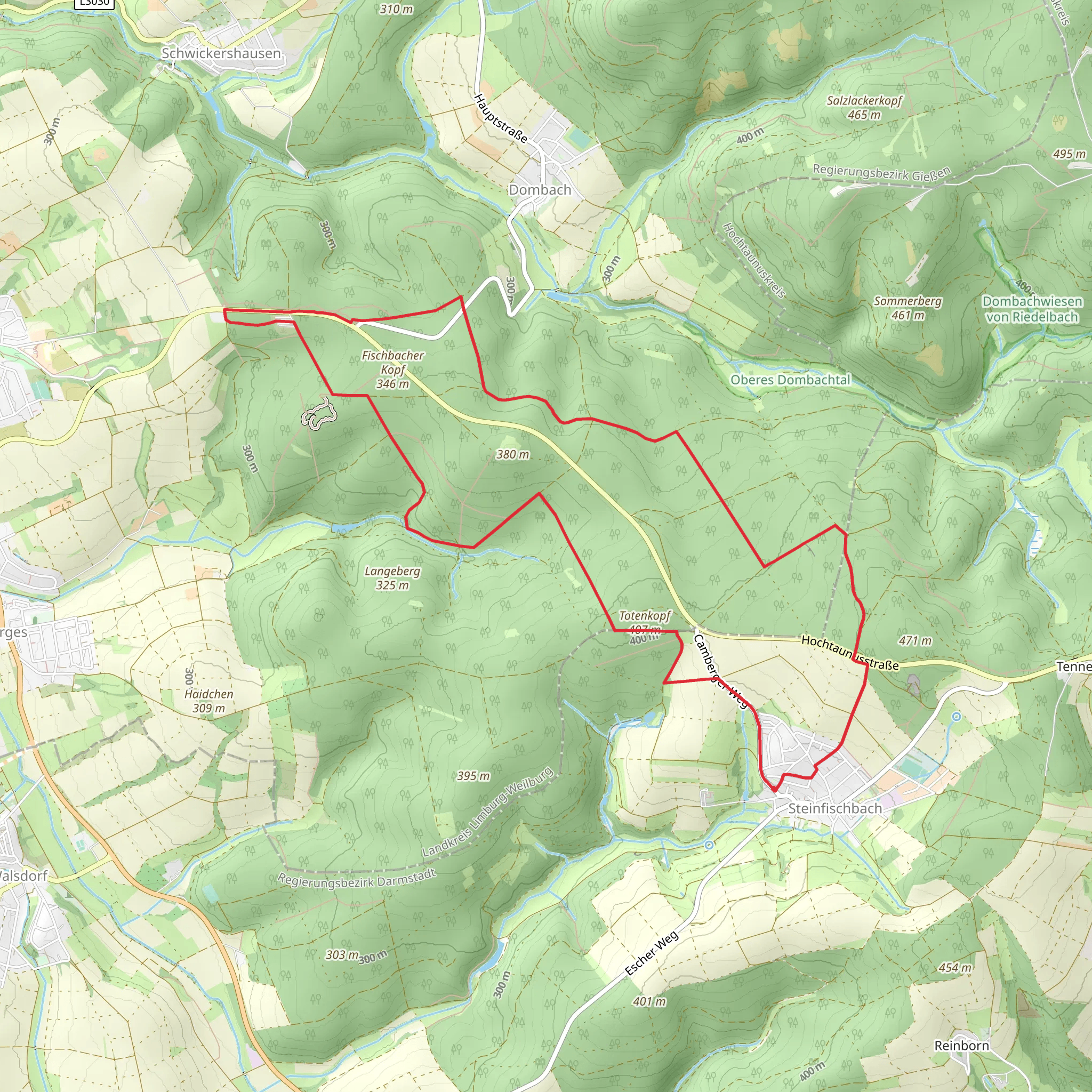 Totenkopf via Rote Strecke and Hessenweg mobile static map