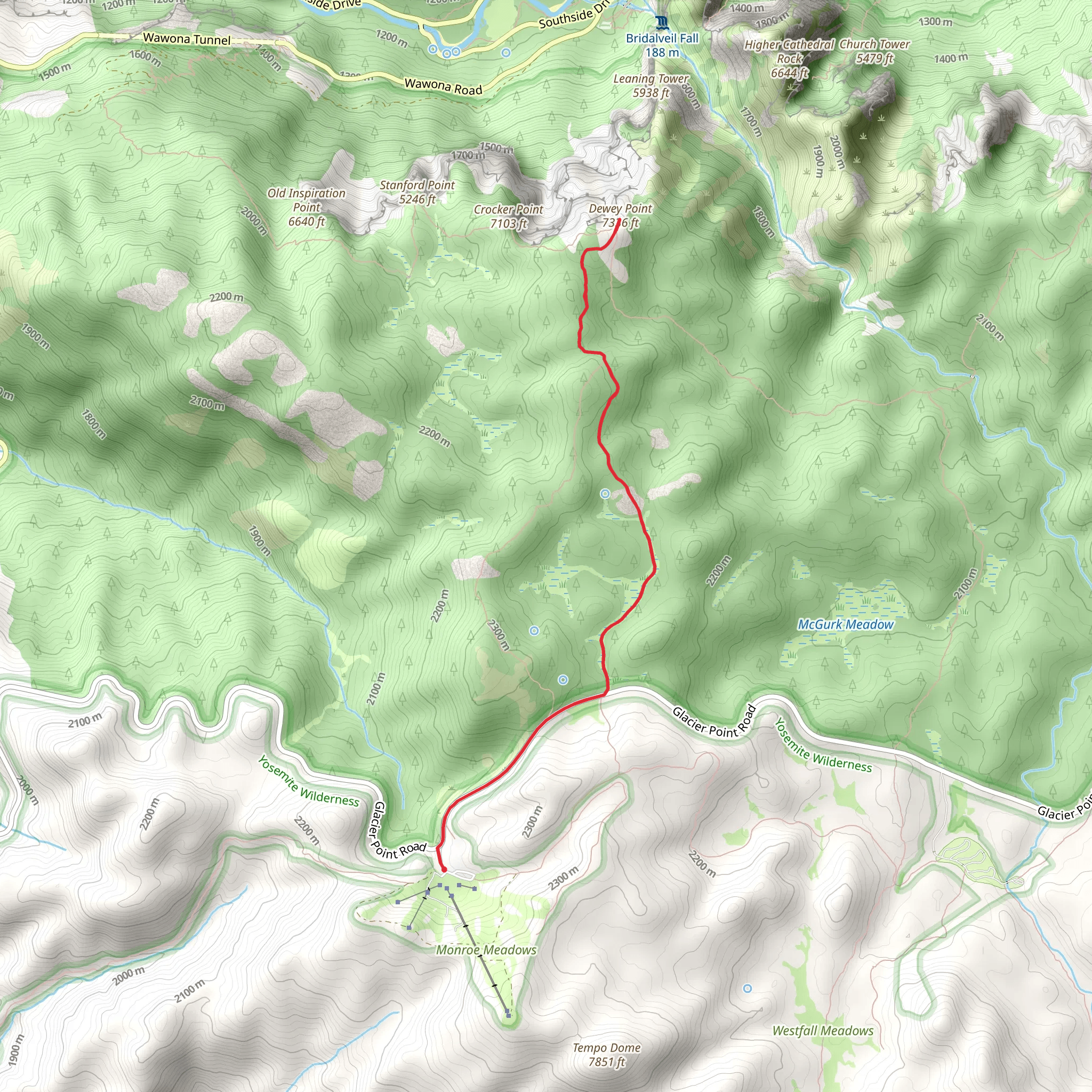 Dewey Point Meadow Trail mobile static map