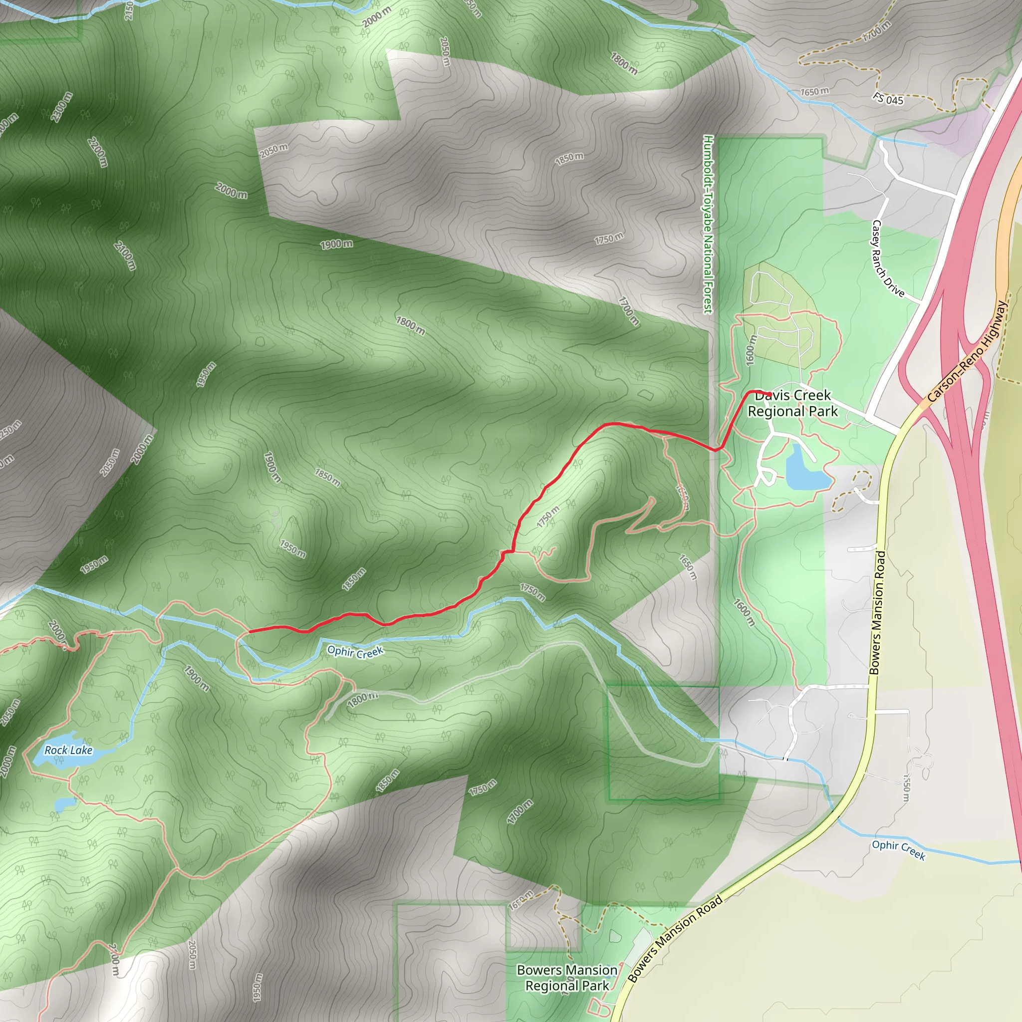 Ophir Creek Trail - Short mobile static map