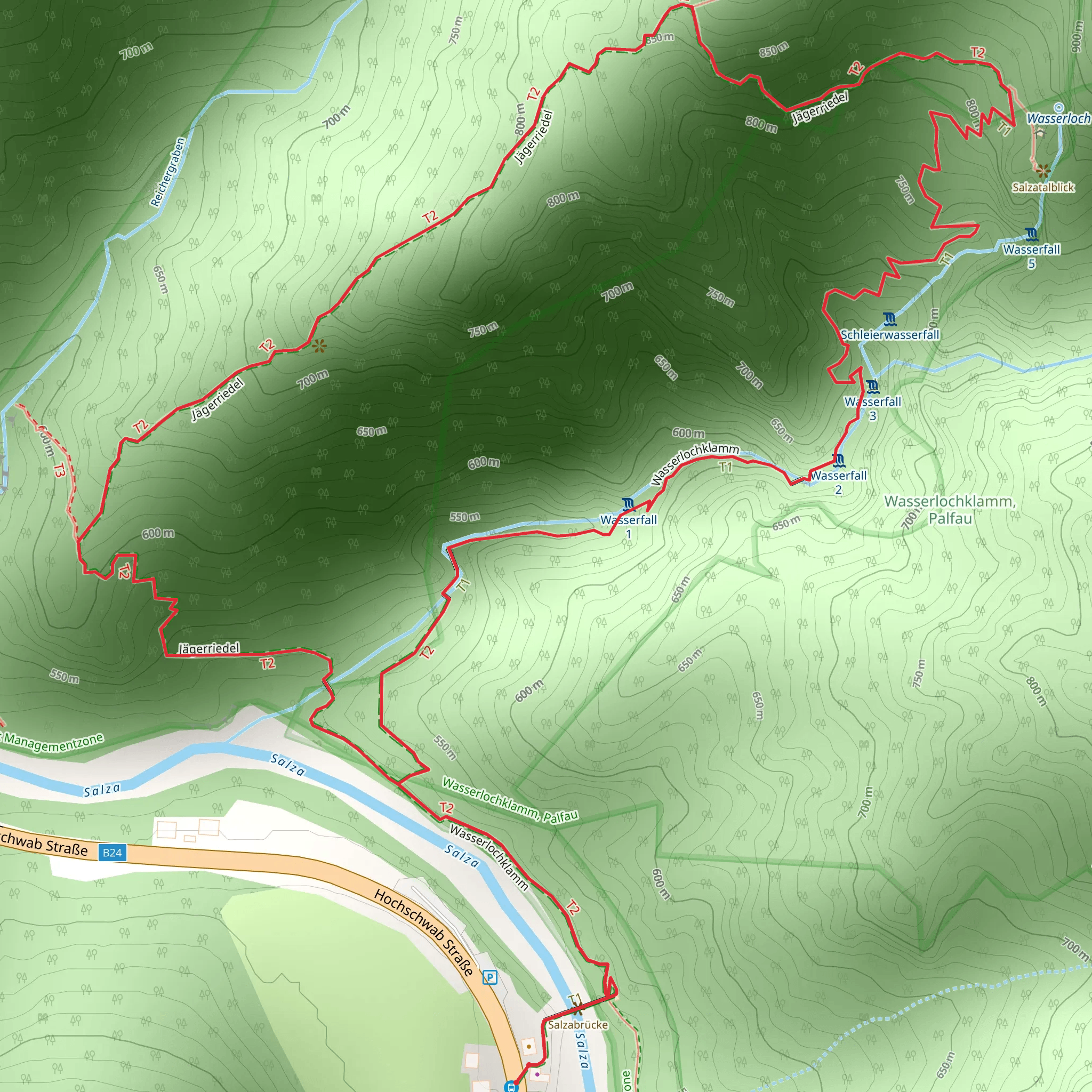 Wasserlochklamm Loop mobile static map