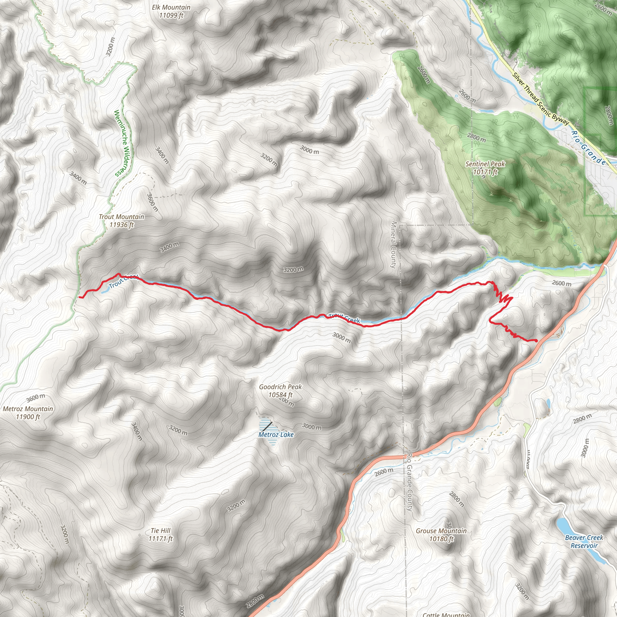 Trout Trail mobile static map