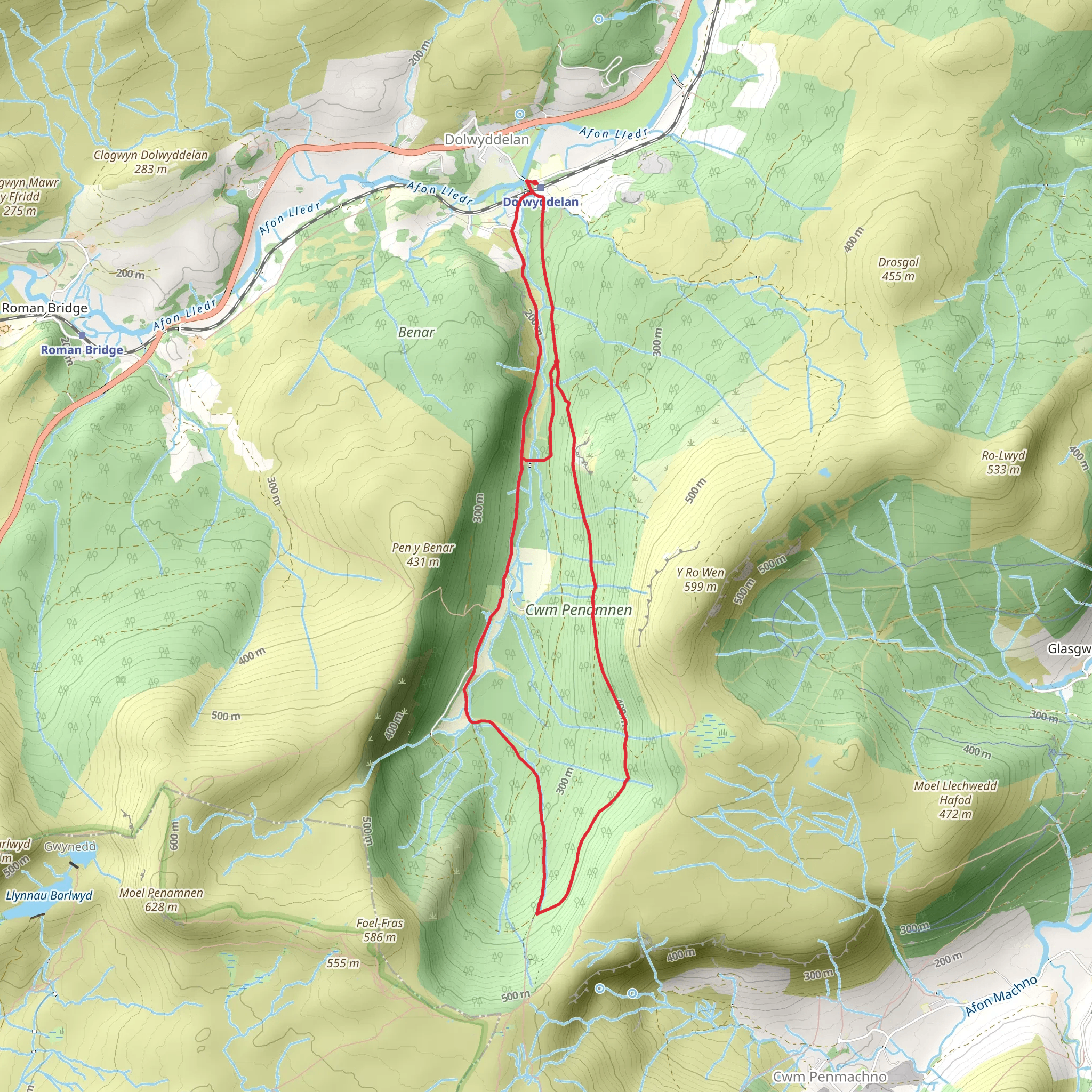 Cwm Penamnen - Dolwyddelan mobile static map