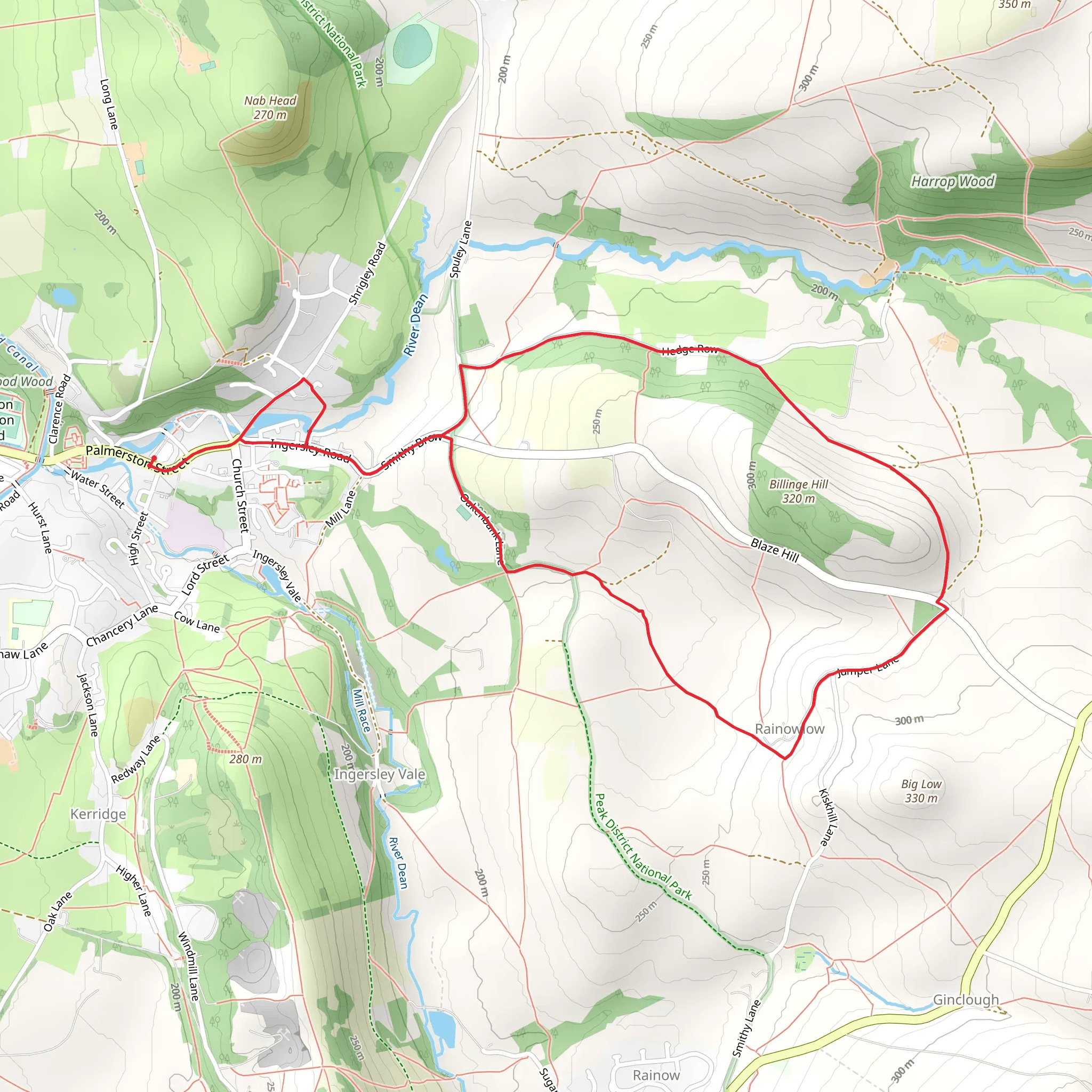Billinge Hill Loop mobile static map
